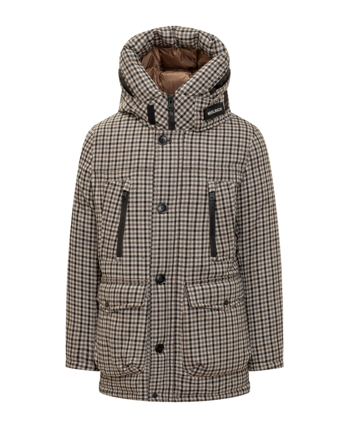 Woolrich Wool Artic Two-tone Wool Parka - CREAM CHECK
