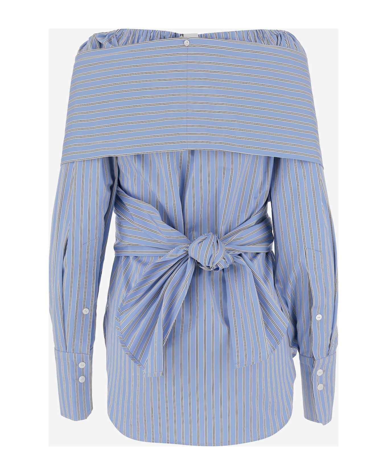 Patou Crossbanded Bluse In Recycled Nylon - Light Blue
