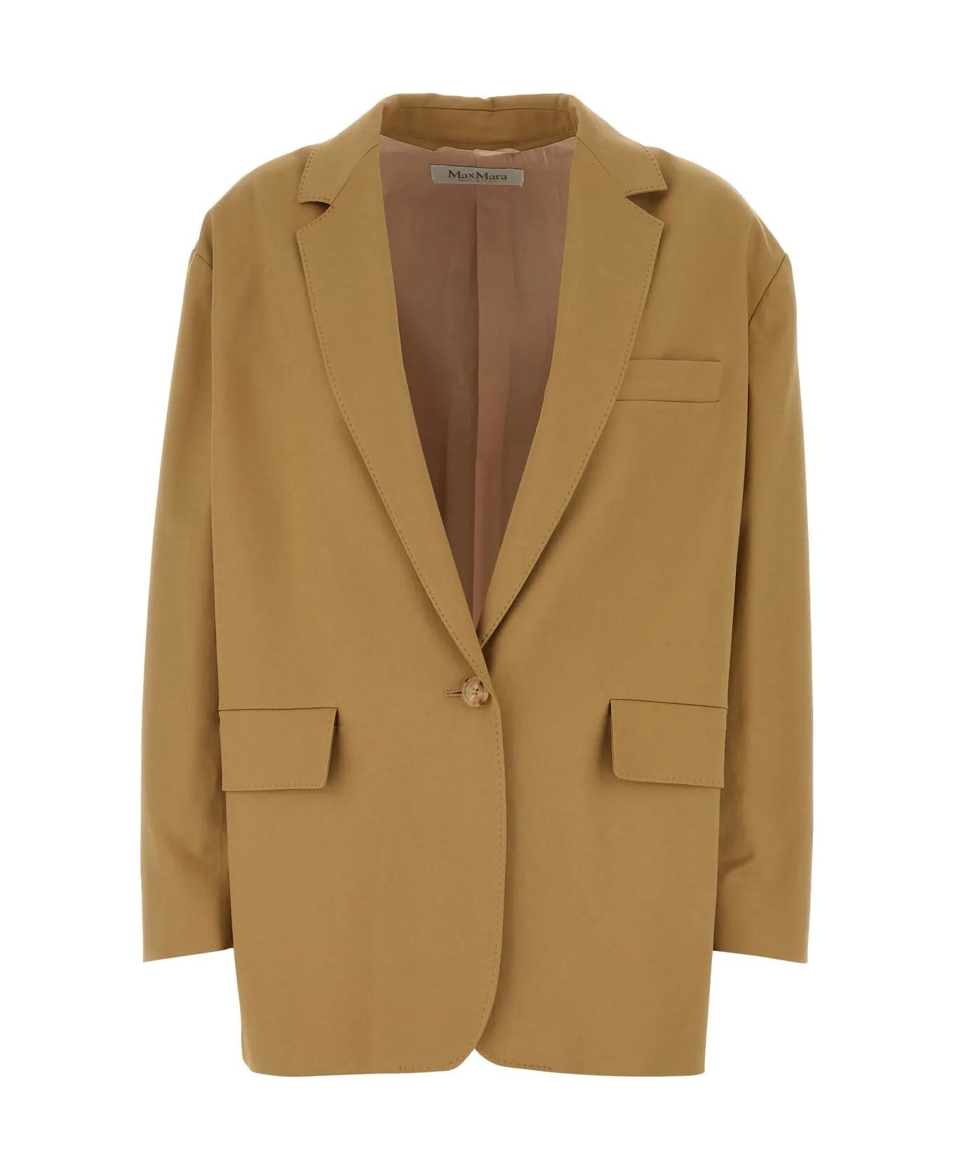 Max Mara Camel Stretch Cotton Monica Blazer - BEIGE