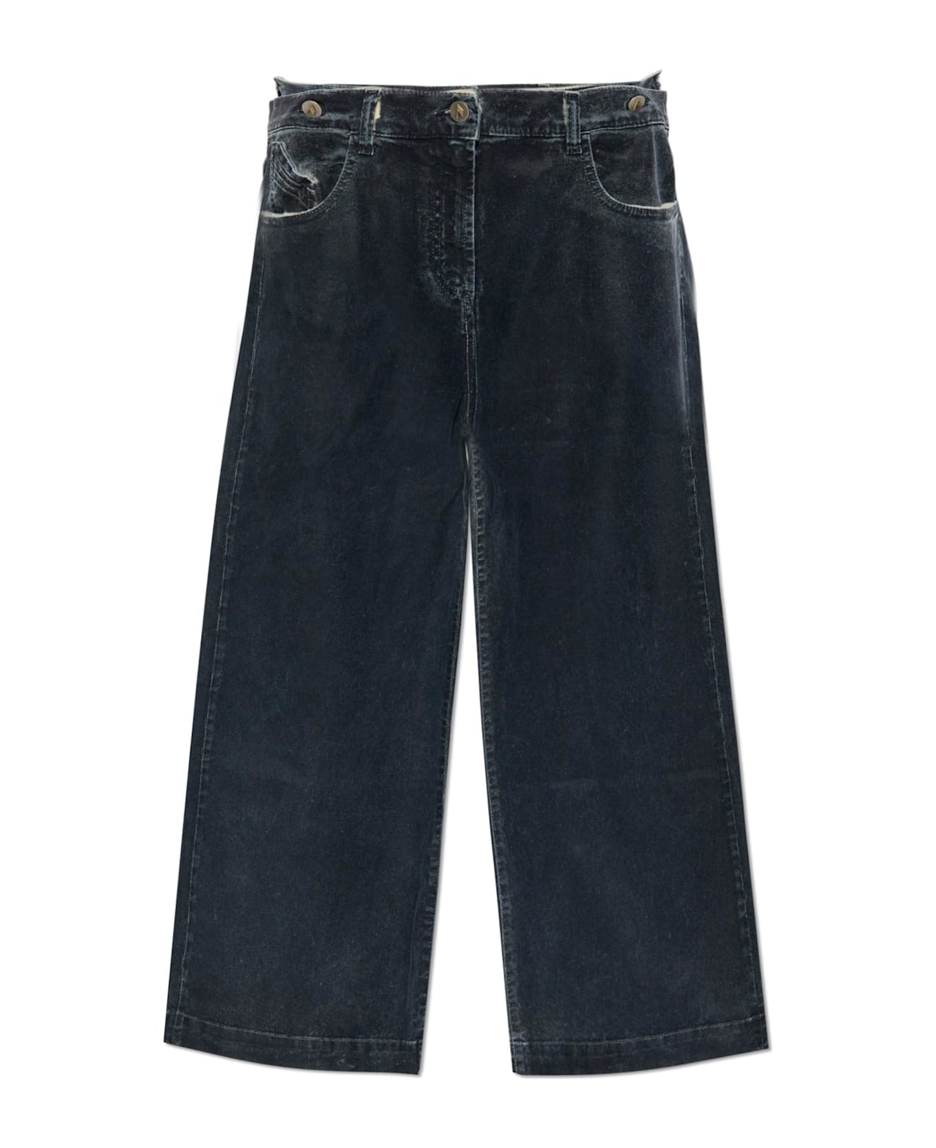 The Attico Waxed Wide-leg Jeans - CHARCOAL