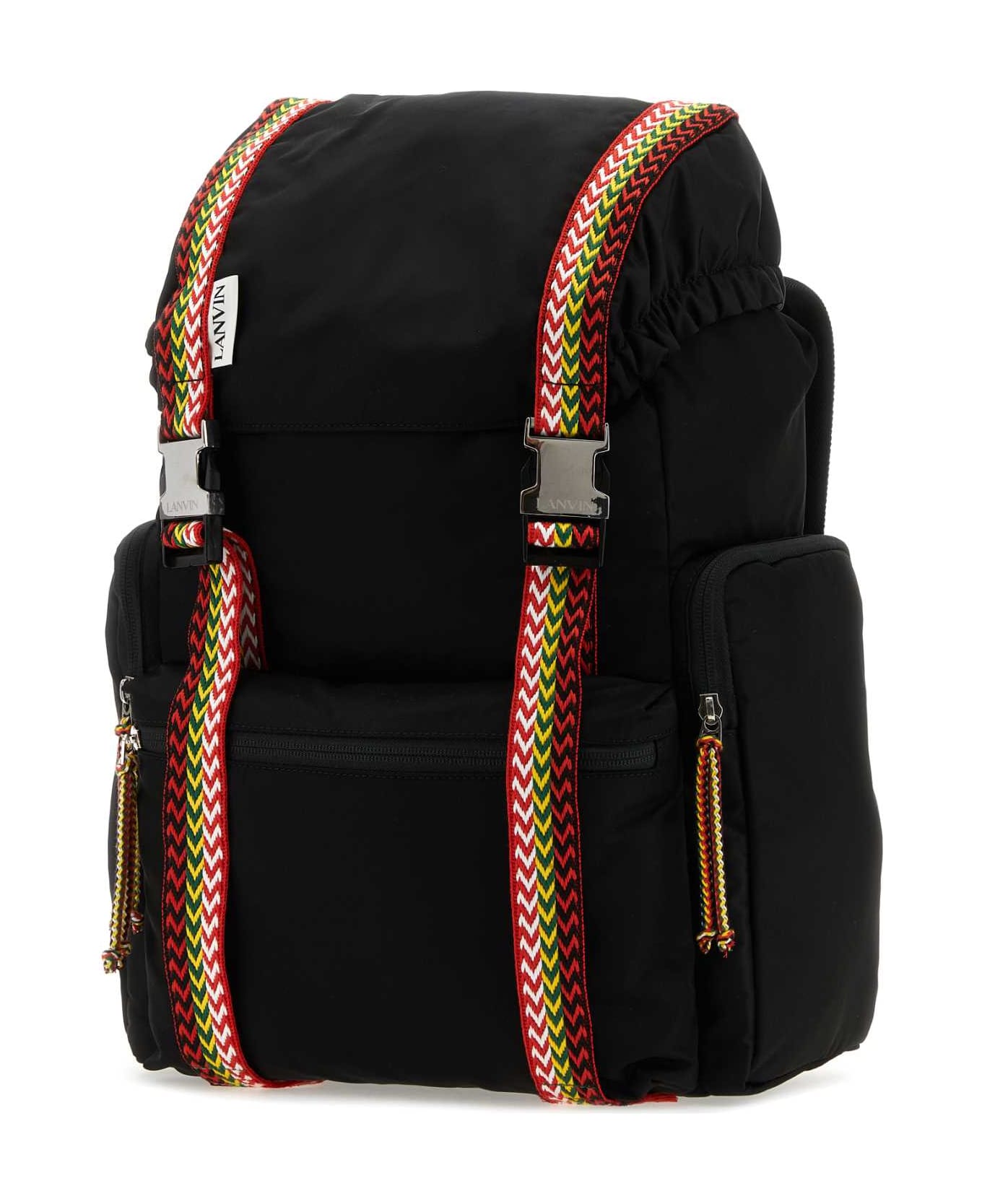 Lanvin Black Fabric Curb Backpack - Black