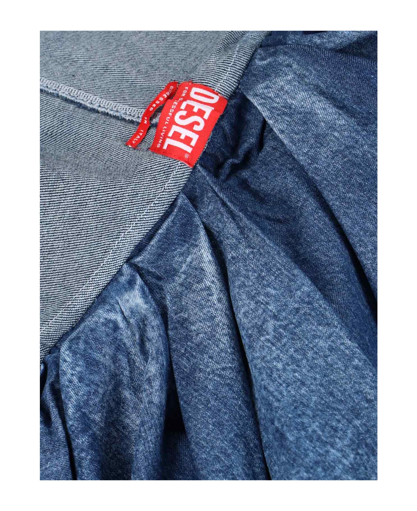 Diesel Draped Denim Mini Skirt - Blue
