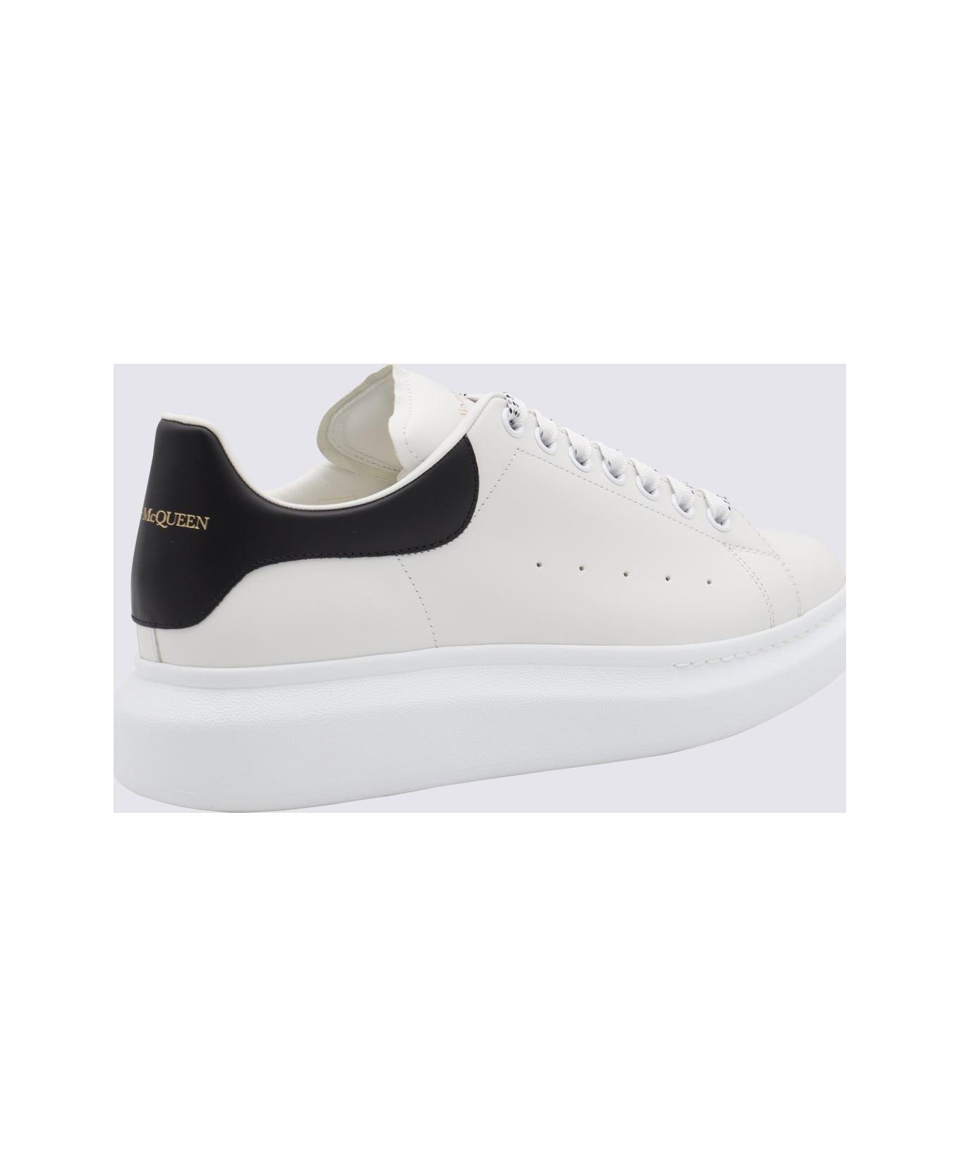 Alexander McQueen Black And White Leather Sneakers - White