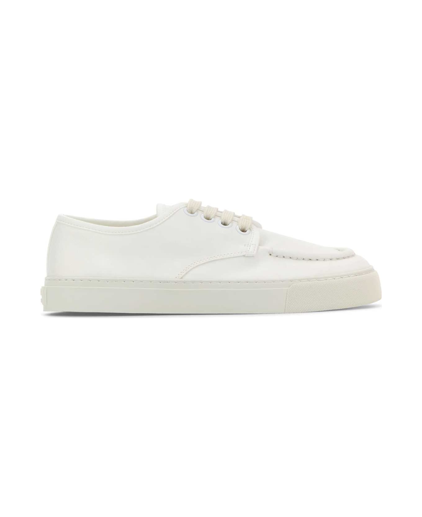 Prada White Canvas Sneakers - BIANCO
