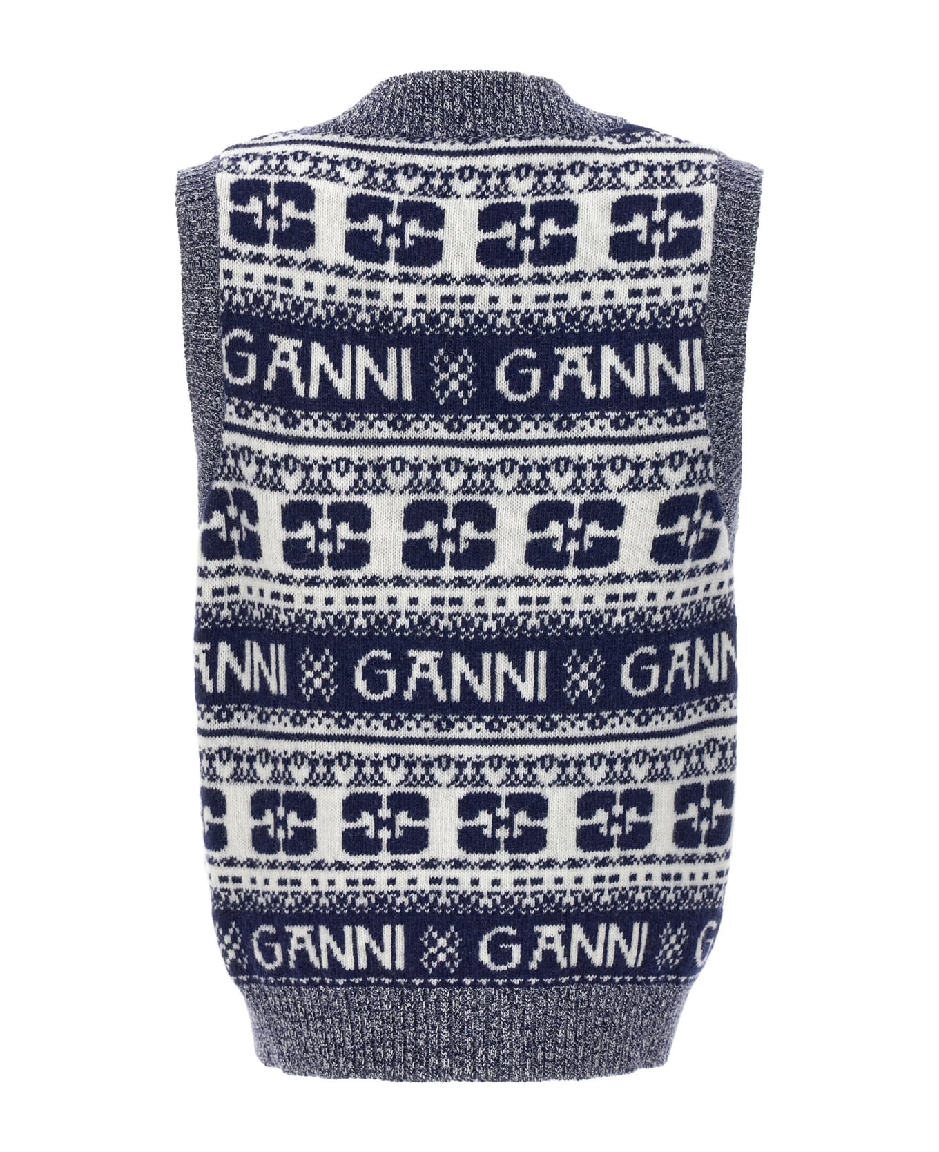 Ganni Logo Vest - Blue ベスト