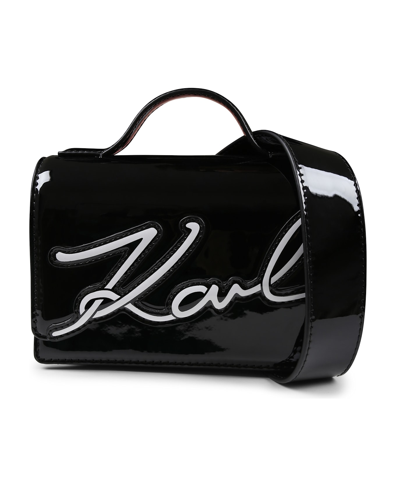 Karl Lagerfeld Kids Black Bag For Girl With Logo - Black