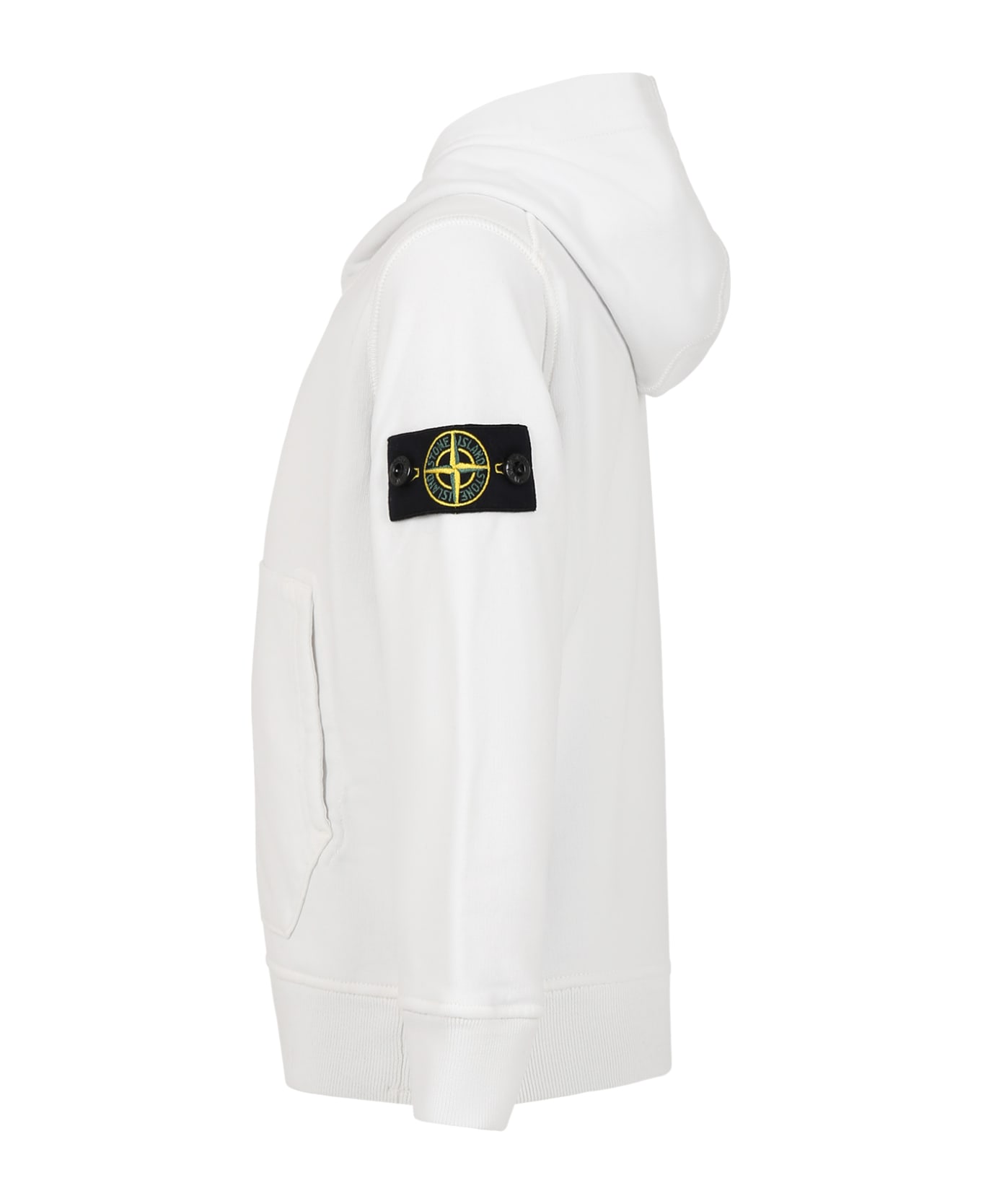 Stone Island Junior Ivory Sweathirt For Boy With Compass - Ivory