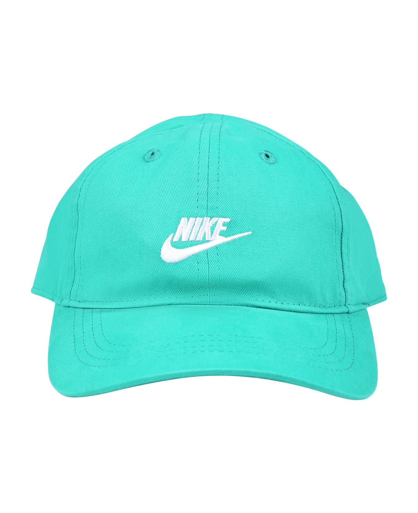 Nike Green Hat With Visor For Kids With The Iconic Swoosh - Green