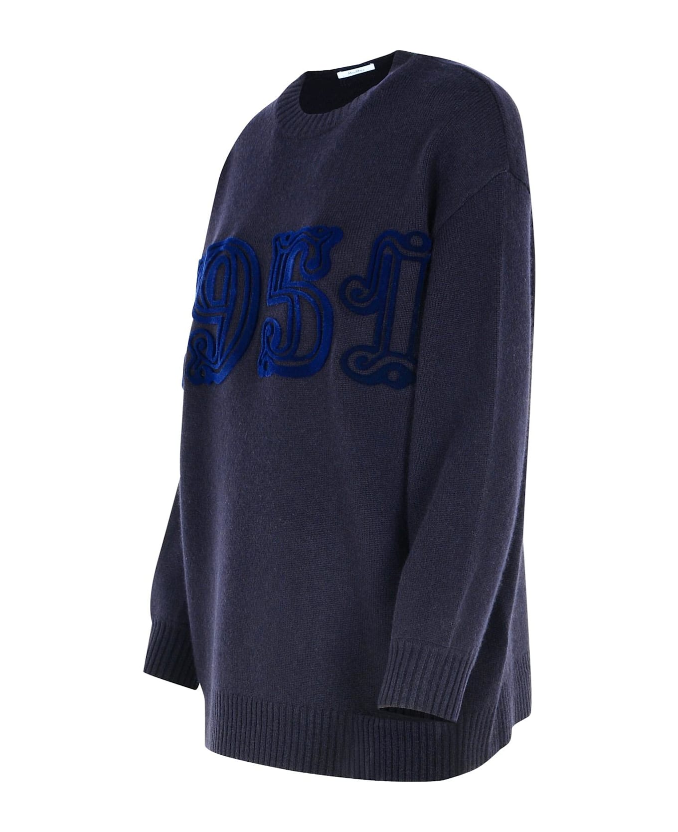 Max Mara 'fido' Blue Cashmere Blend Sweater - Blue