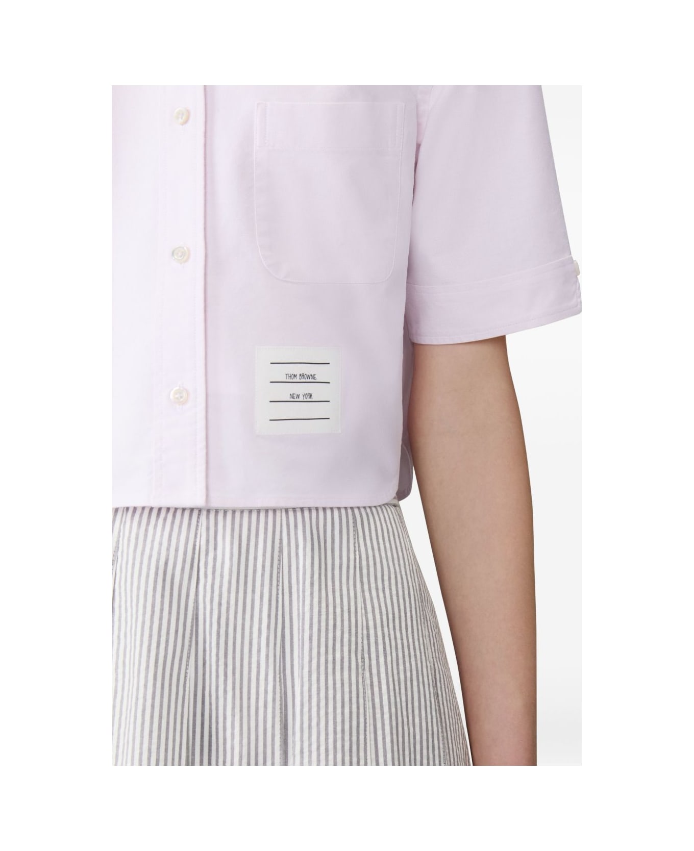 Thom Browne Cotton Cropped Shirt - Pink