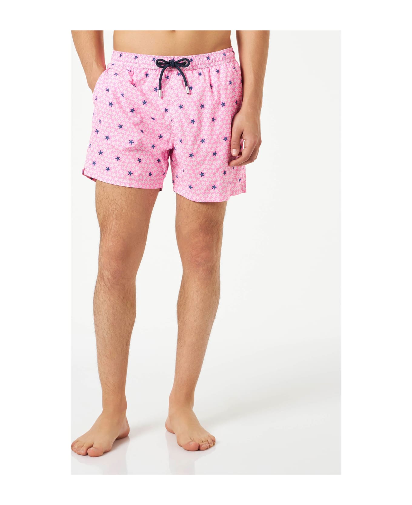 MC2 Saint Barth Man Light Fabric Comfort Swim Shorts With Starfish Print - PINK
