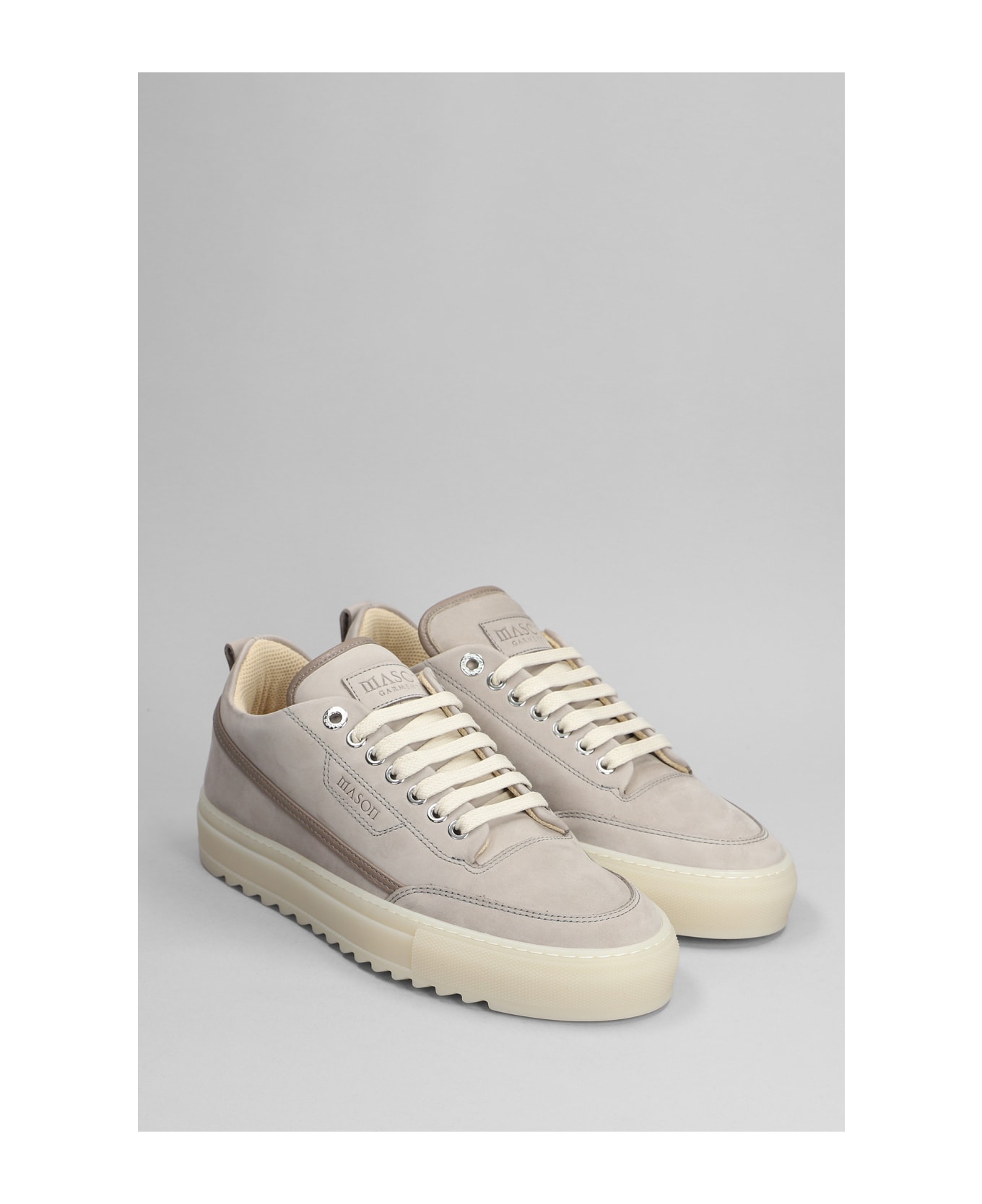 Mason Garments Torino Sneakers In Taupe Leather - taupe