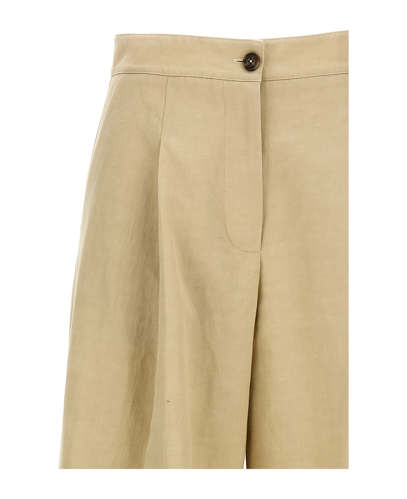 Yves Salomon Linen Trousers - Beige