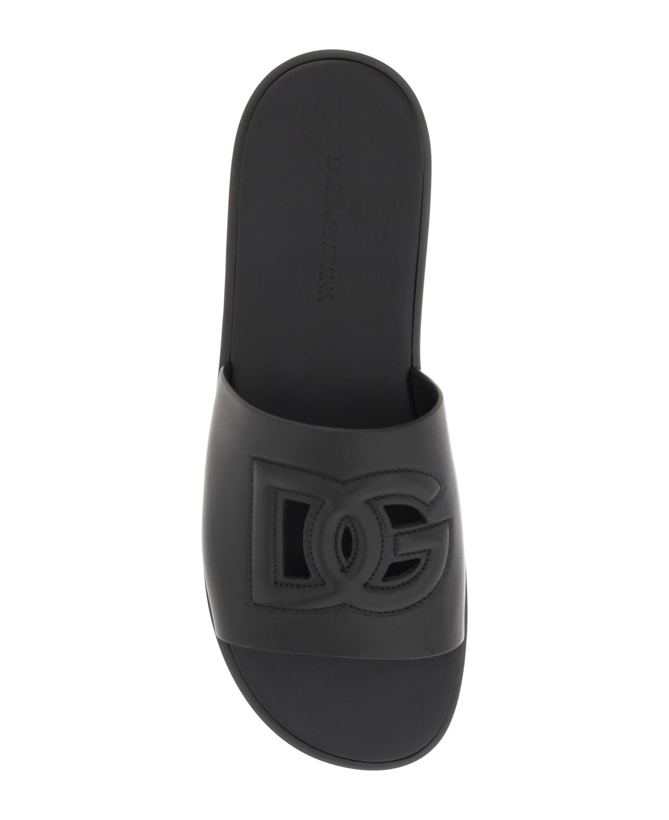 Dolce & Gabbana Calfskin Leather Slides - NERO (Black) その他各種シューズ