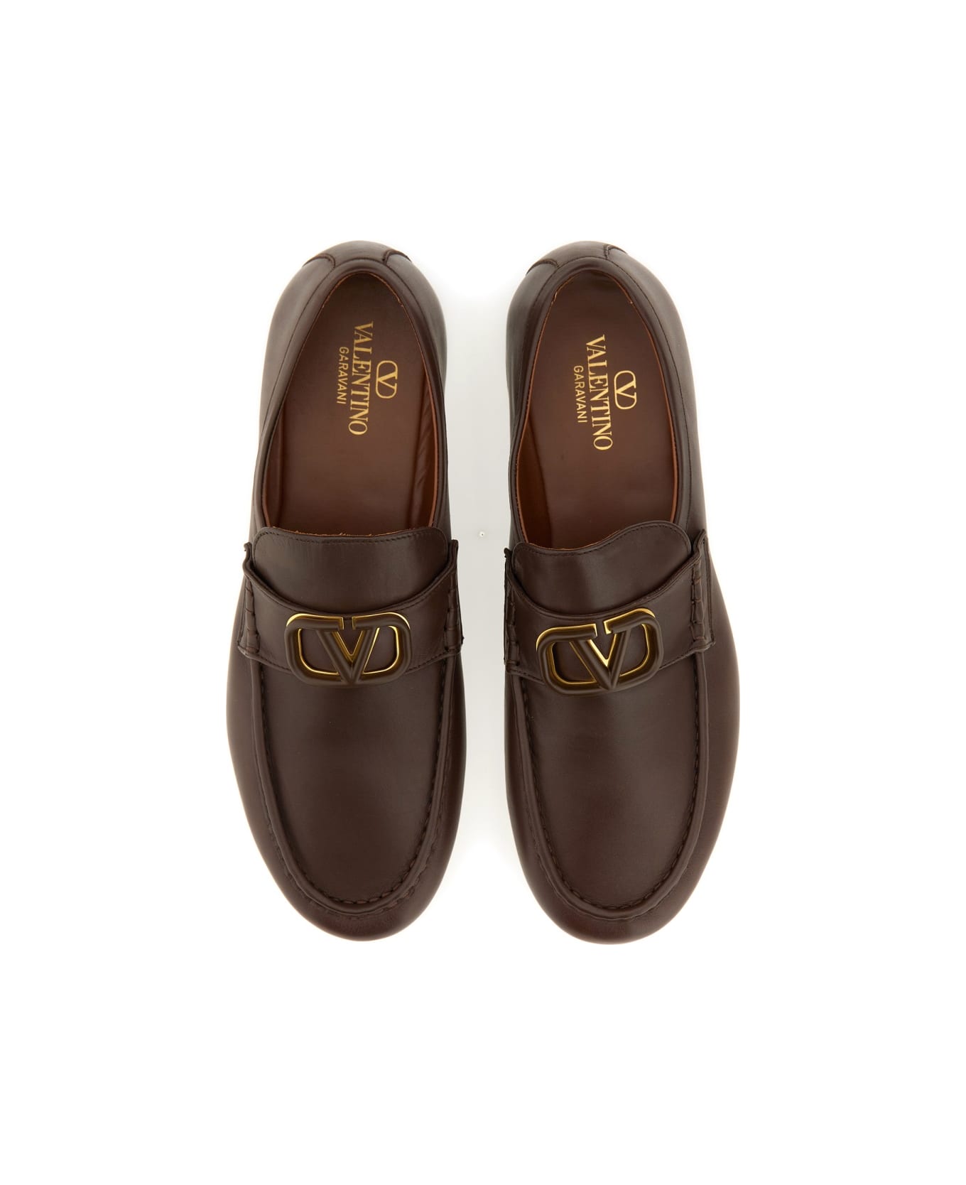 Valentino Garavani Moccasin Vlogo The Signature - BROWN