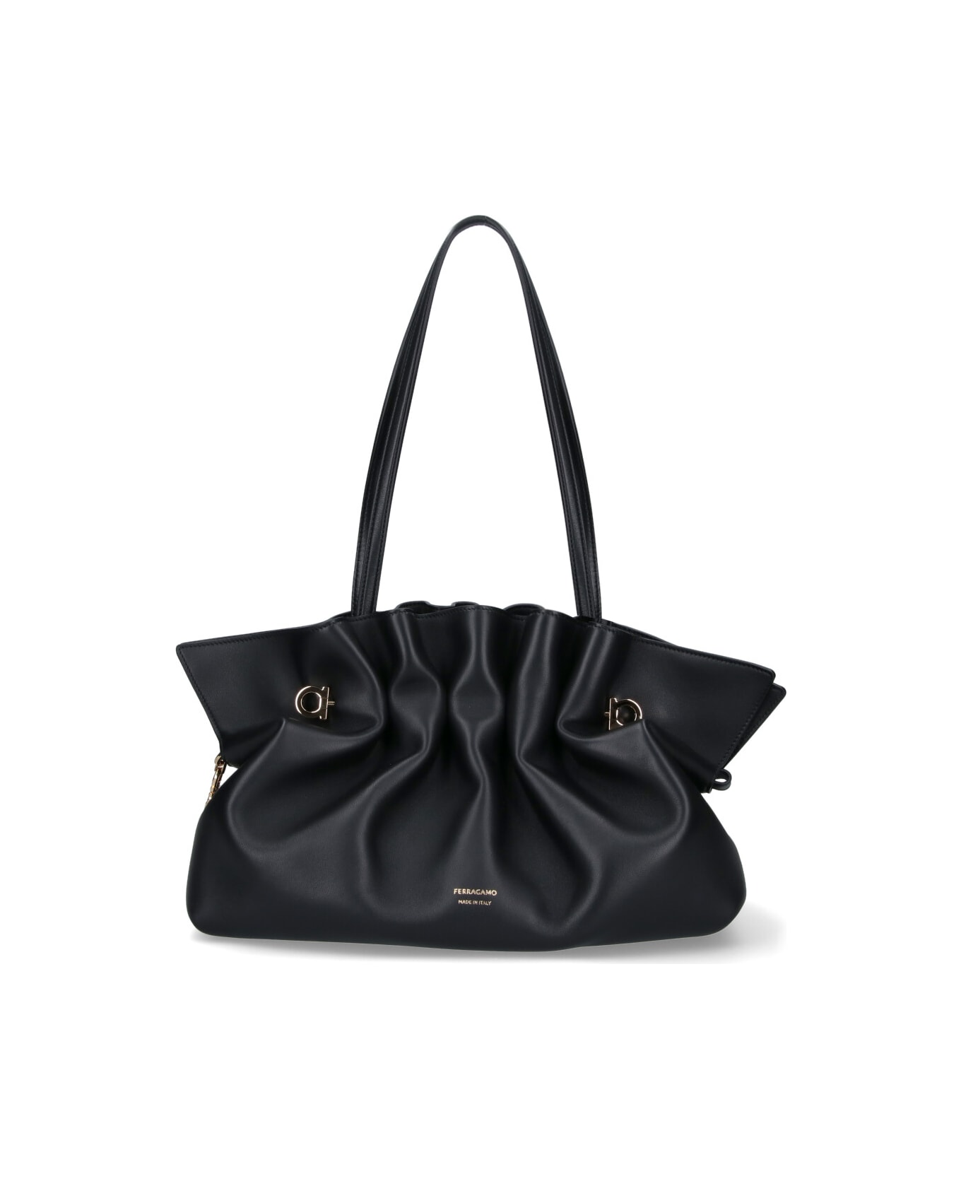 Ferragamo Medium Shoulder Bag "piercing" - Black  