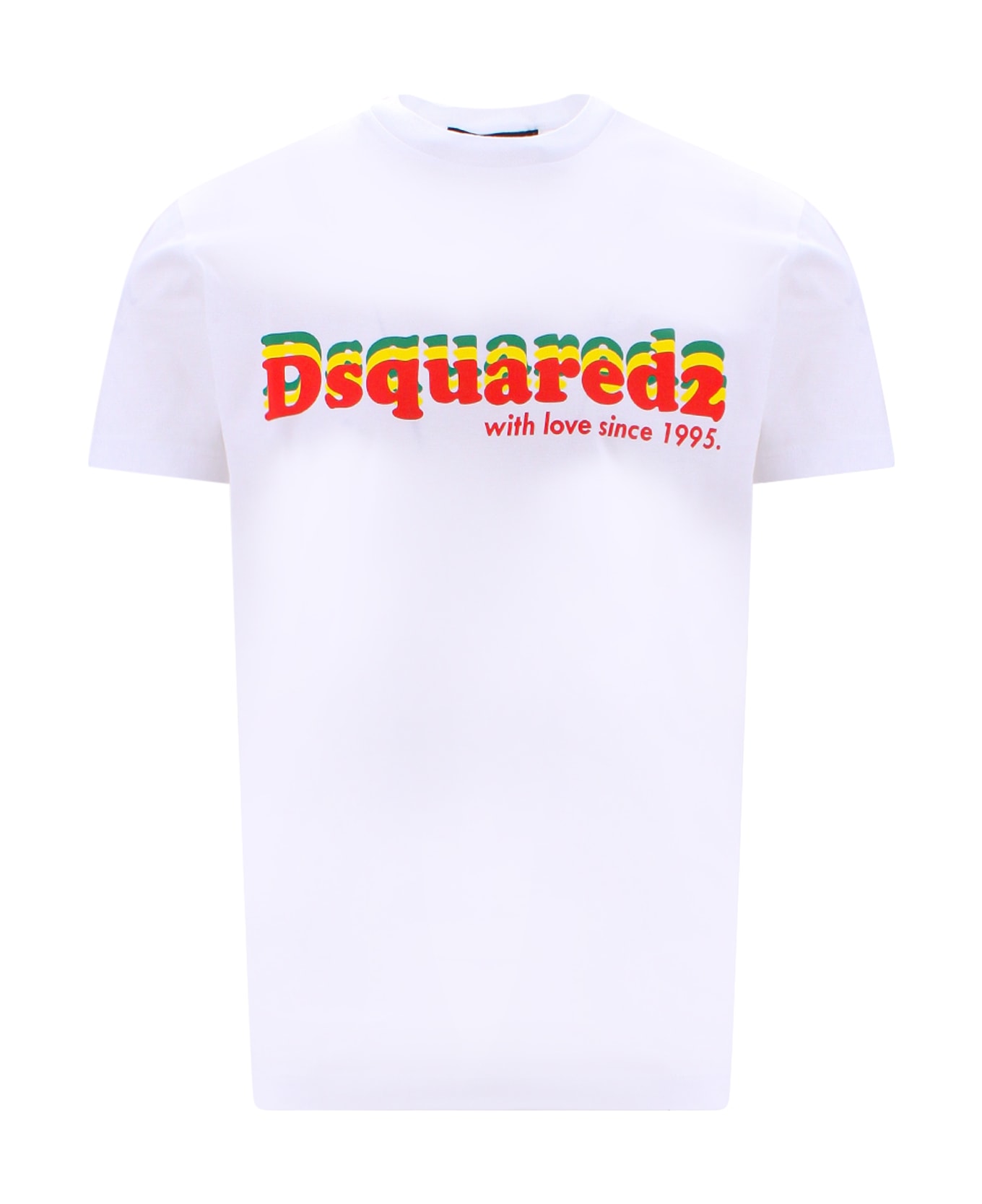 Dsquared2 Crewneck T-shirt With Printed Logo On The Chest In Cotton Man - 100