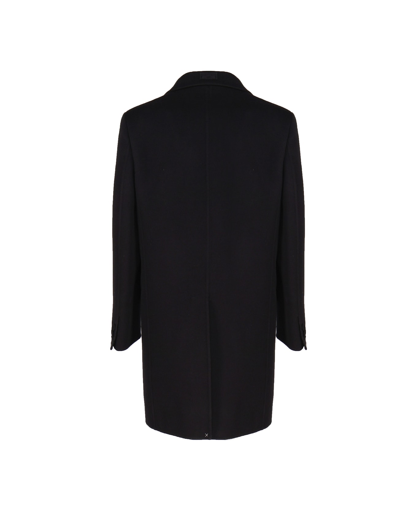 Fendi Single-breasted Wool Coat - Black