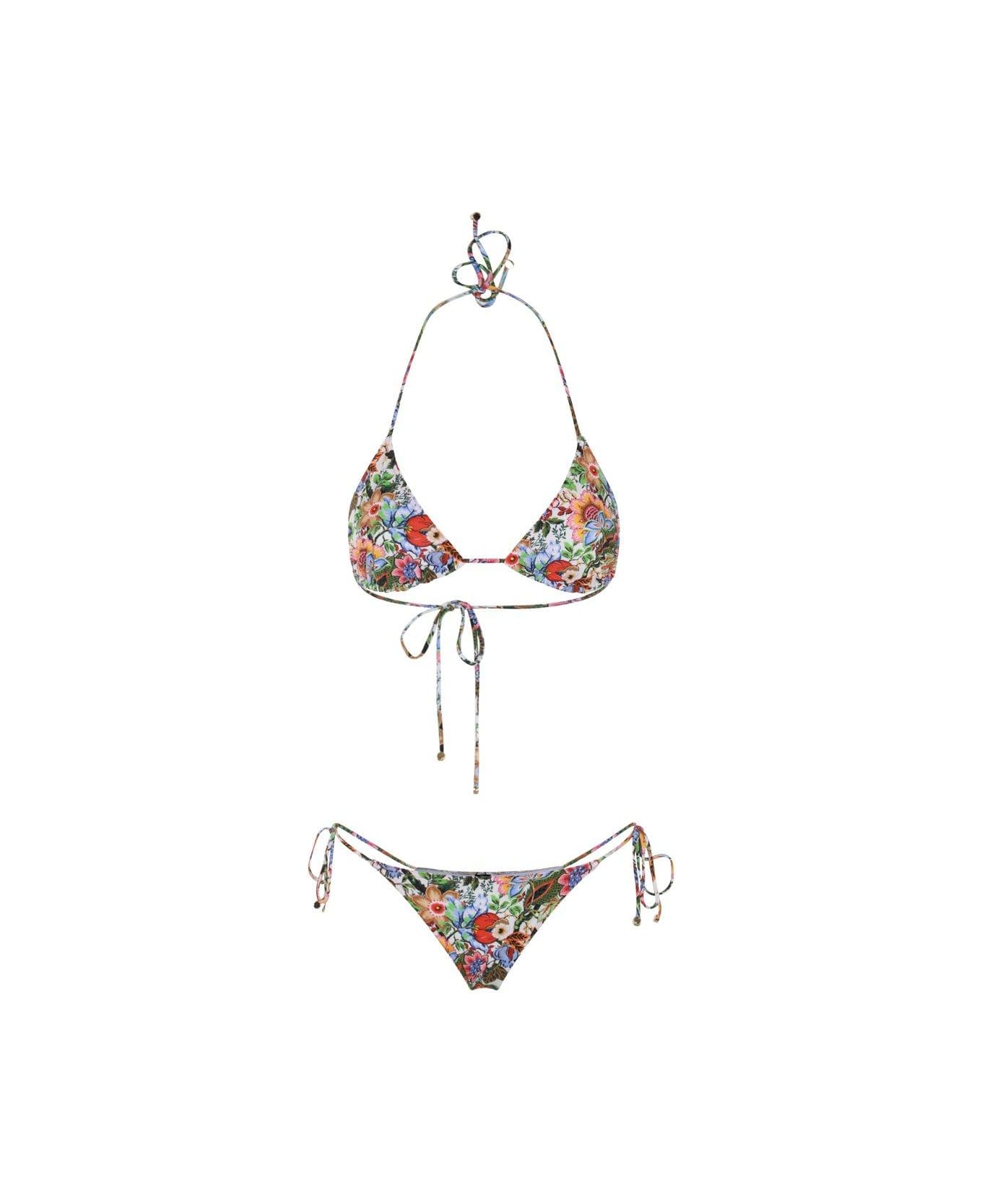 Etro Bouquet-inspired Printed Triangle Bikini - Multicolor