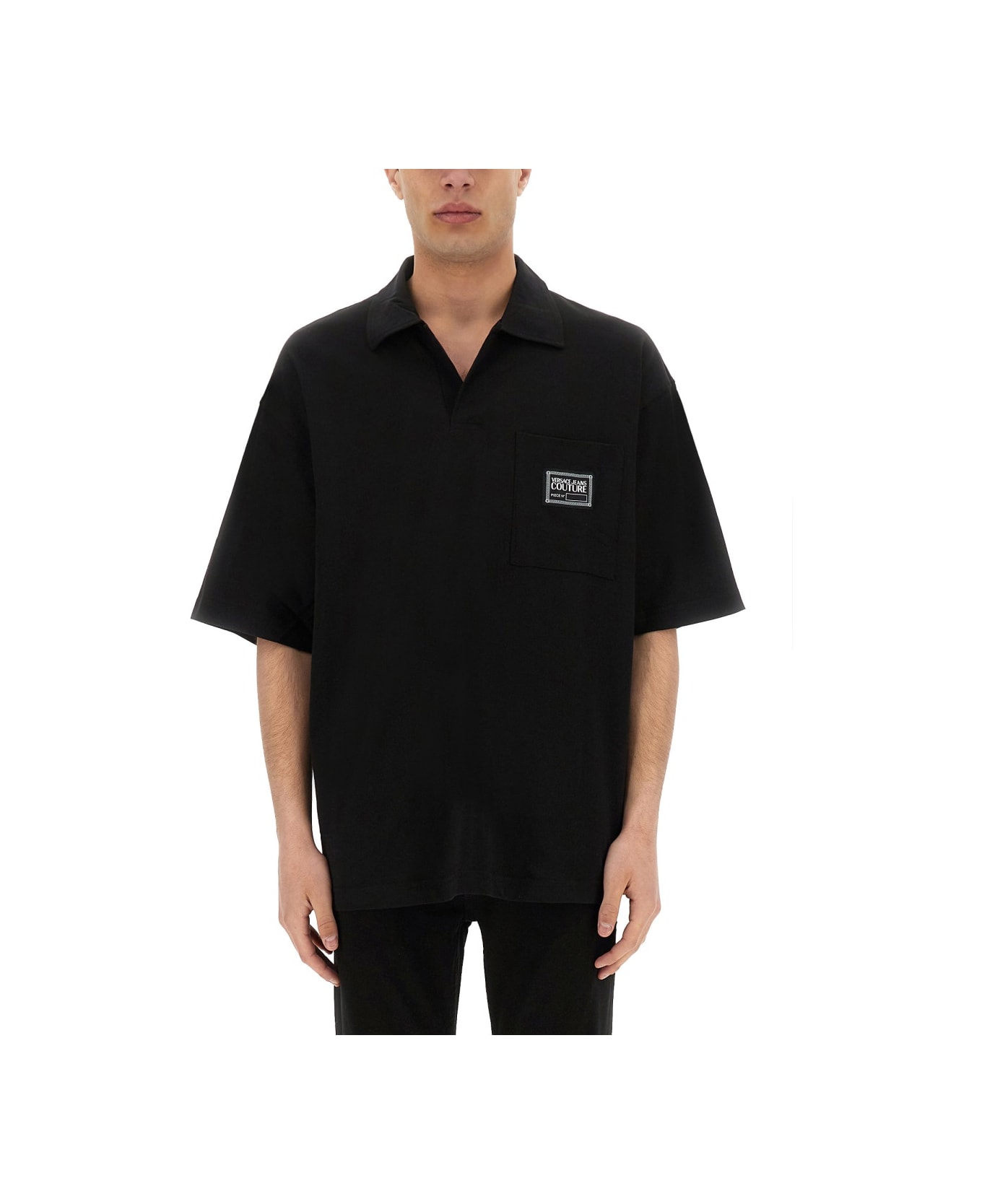 Versace Jeans Couture Polo With Pocket - BLACK