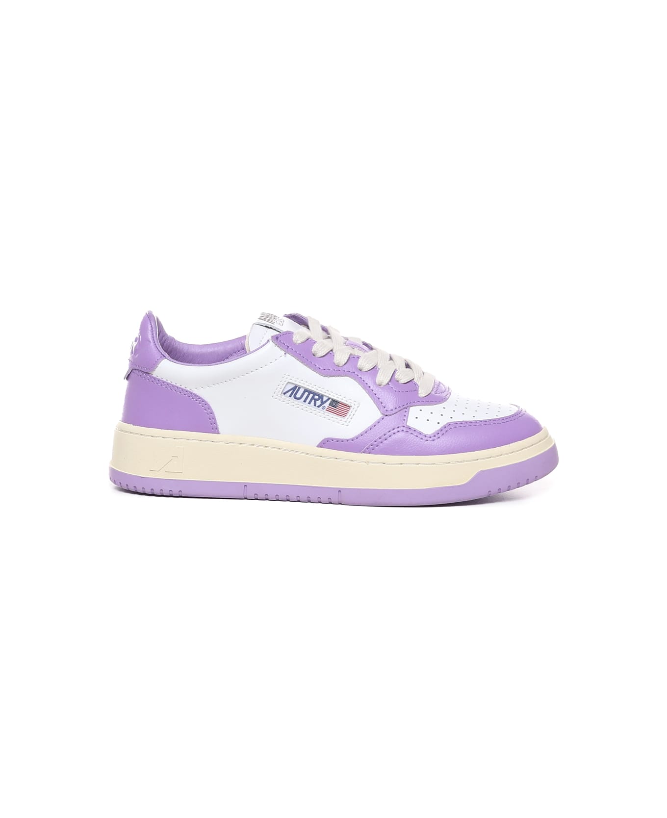 Autry Sneakers Medalist Basse In Pelle Bicolore - Wht Eng Lav