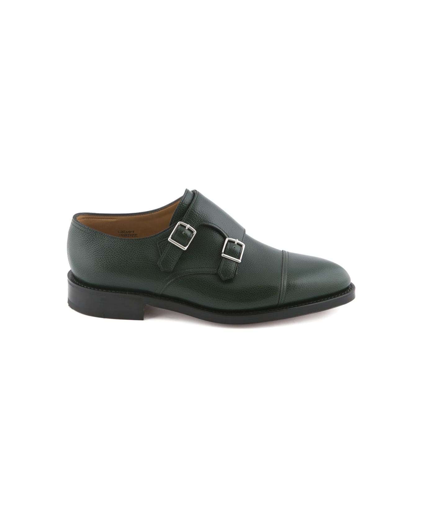 John Lobb William Green Grain Calf Monk Strap Shoe - Verde