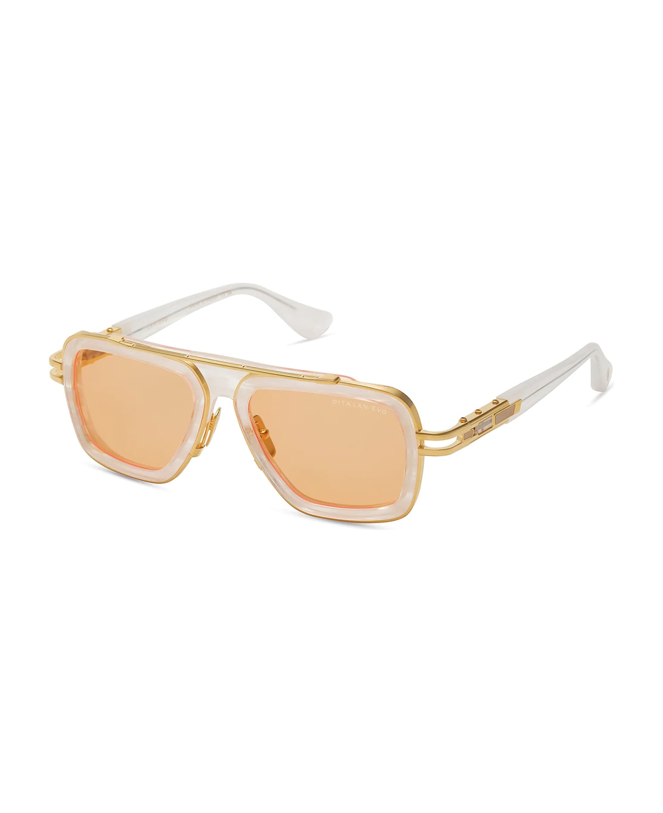 Dita Lxn-evo - White Swirl / Yellow Gold Sunglasses - white/gold
