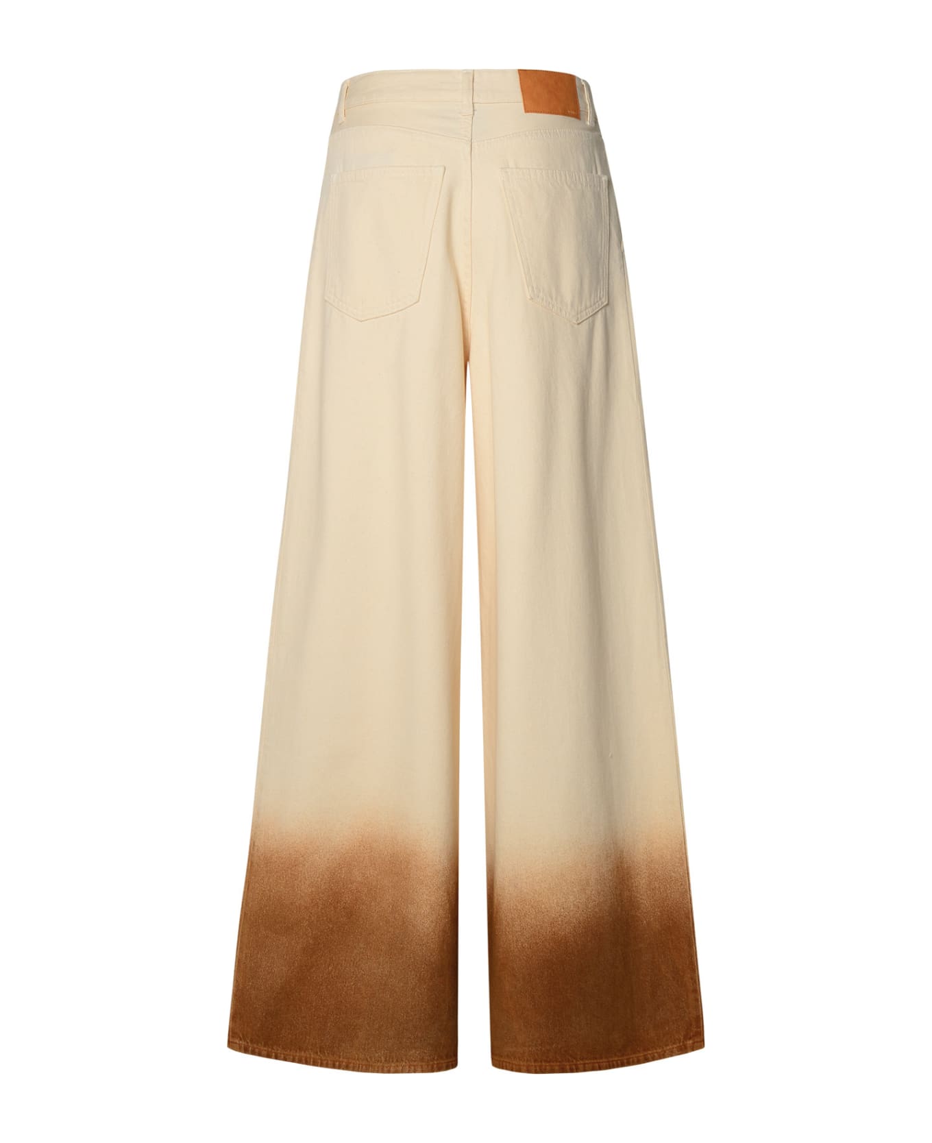 Alanui Cream Cotton Pants - Bianco/marrone