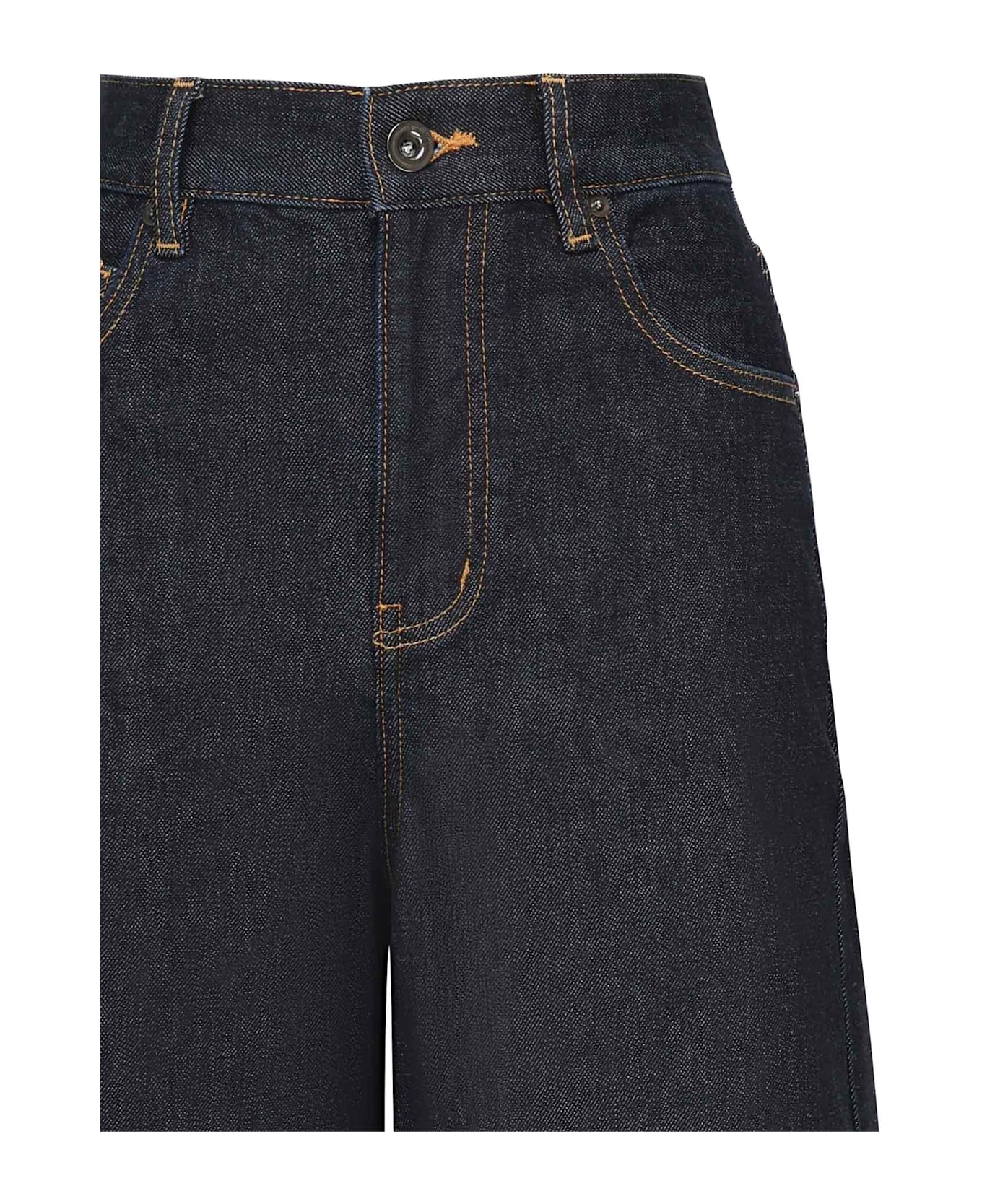 self-portrait Barrel Jeans In Denim - Blue