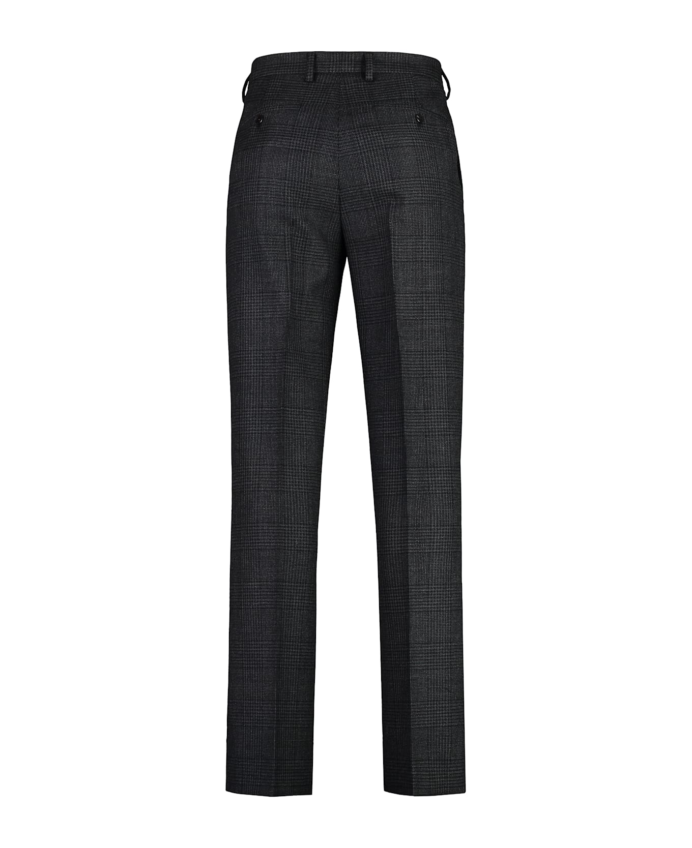 Prada Prince Of Wales Checked Wool Trousers - grey