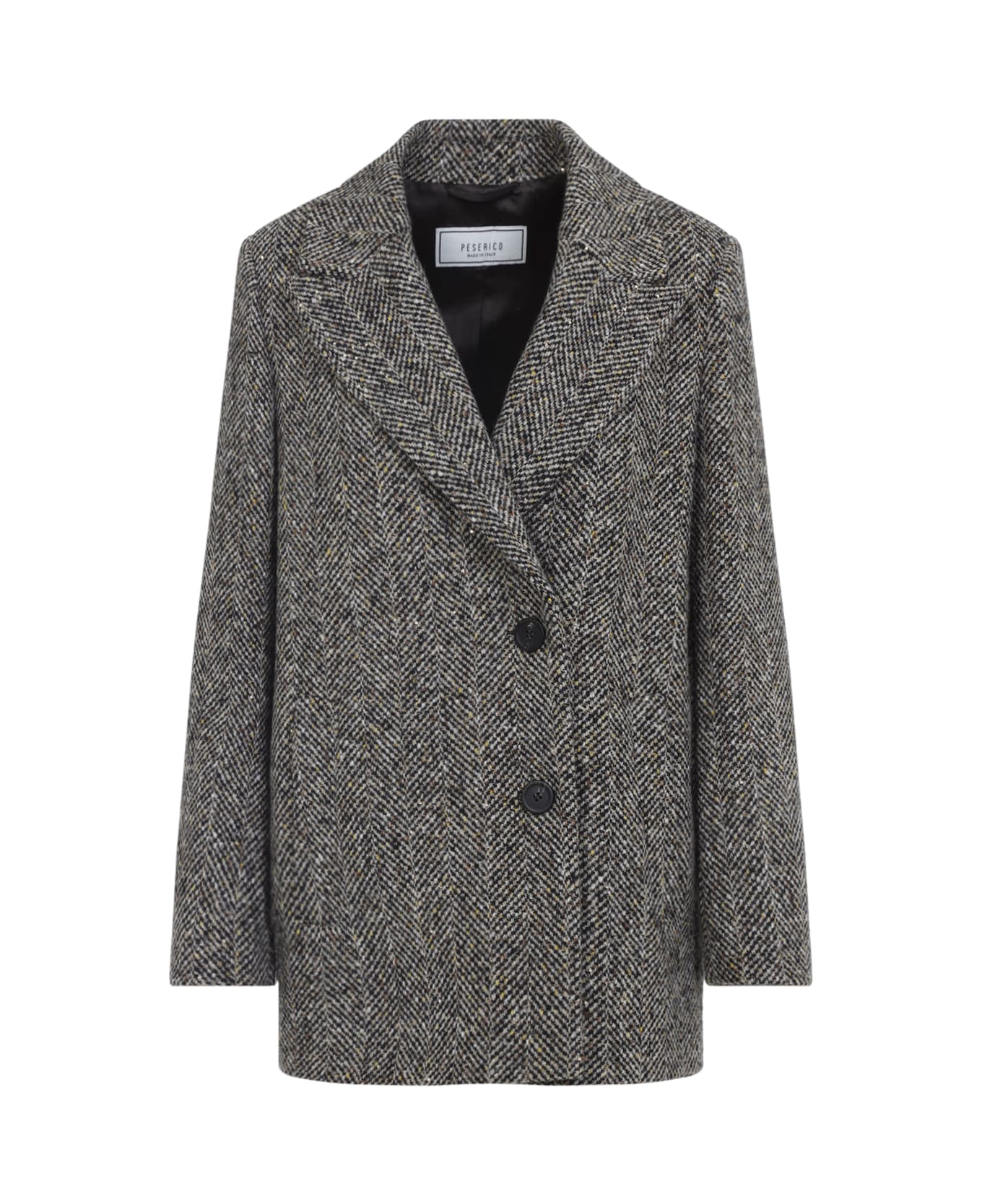 Peserico Brown Short Coat - Marrone Ebano