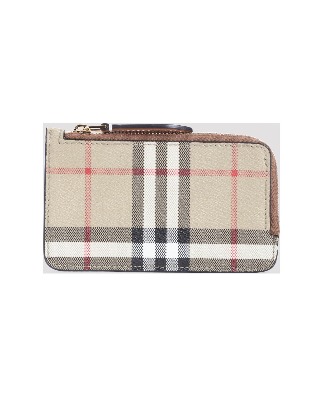 Burberry Somerset Zip Credit Card Case - Vntg Chk Briar Brown