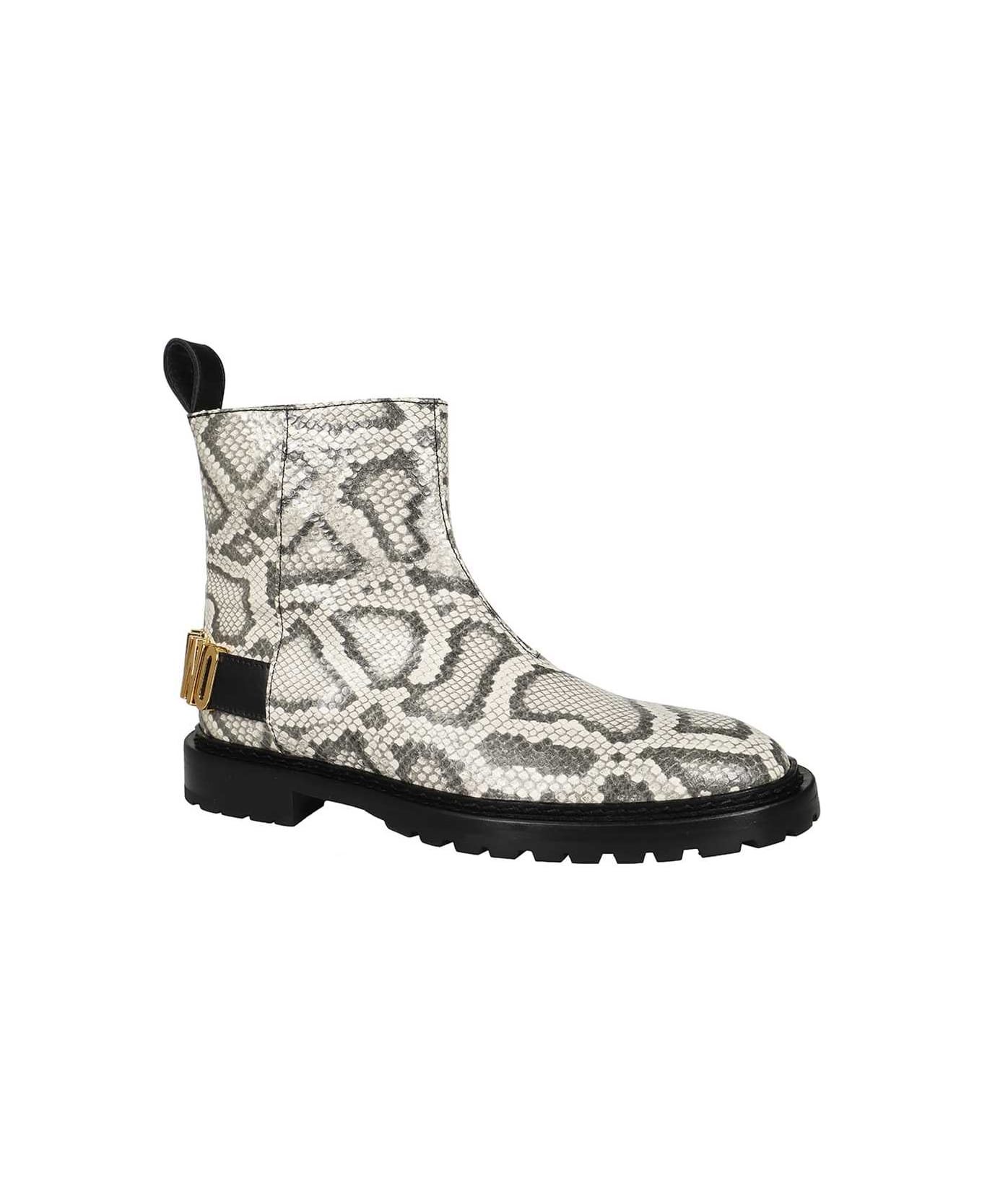 Moschino Leather Ankle Boots - Animalier