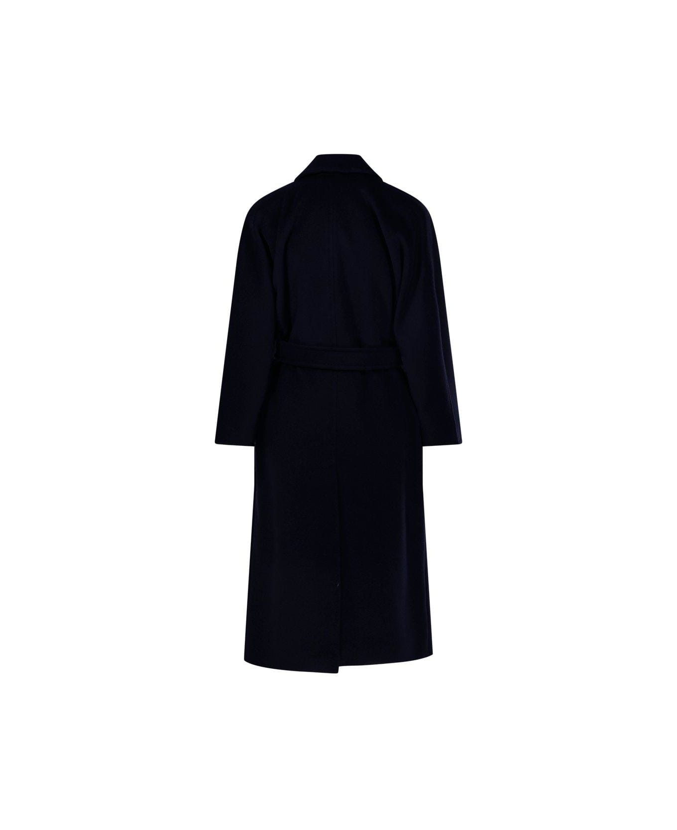 Max Mara Belted Long-sleeved Coat - BLUE