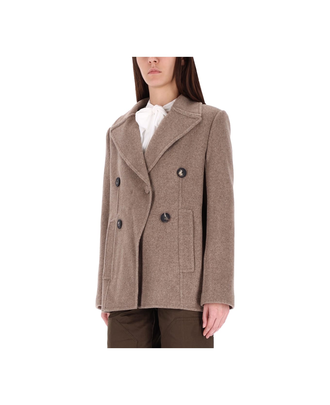 Tory Burch Wide Twill Jacket - BROWN