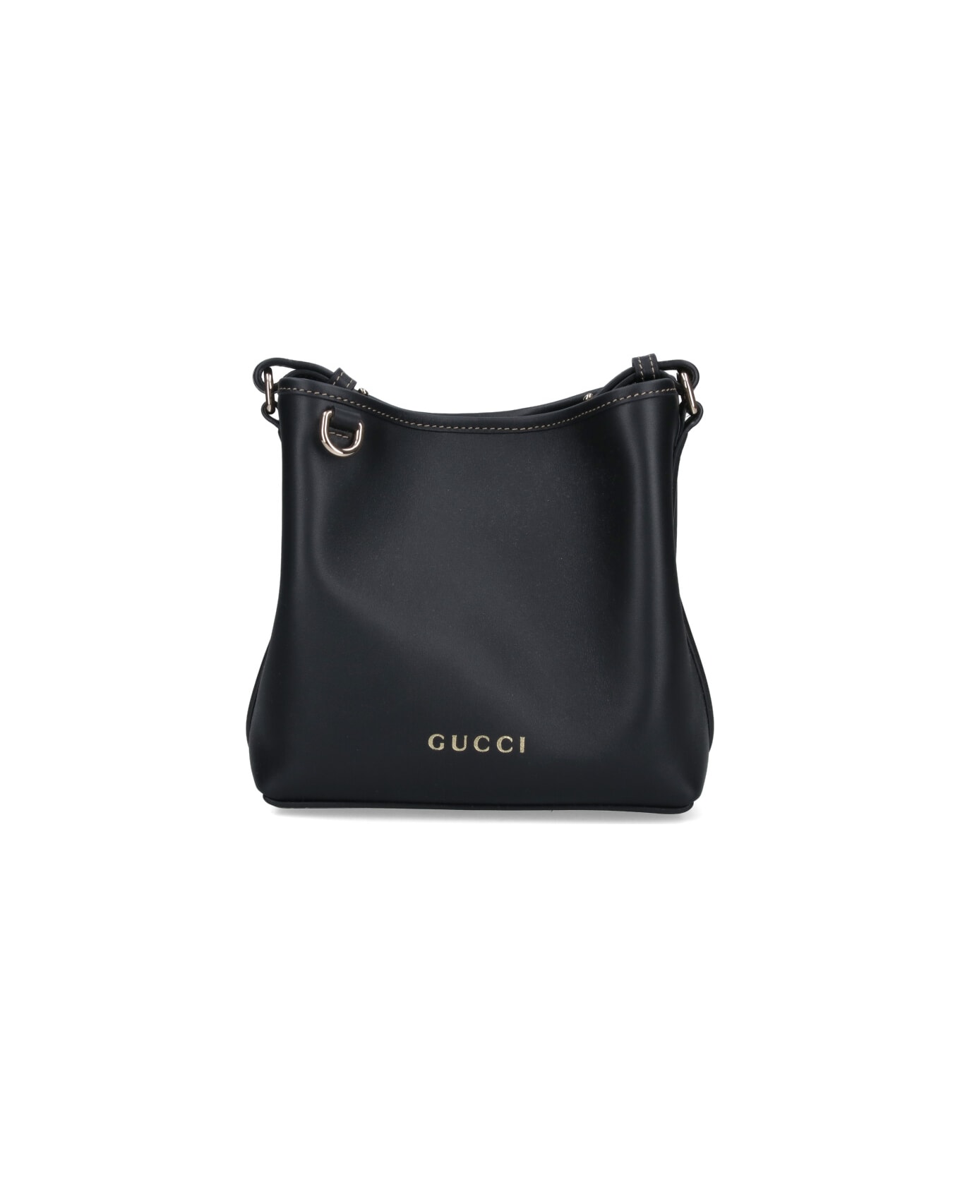 Gucci 
emblem
 Bucket Bag - Black