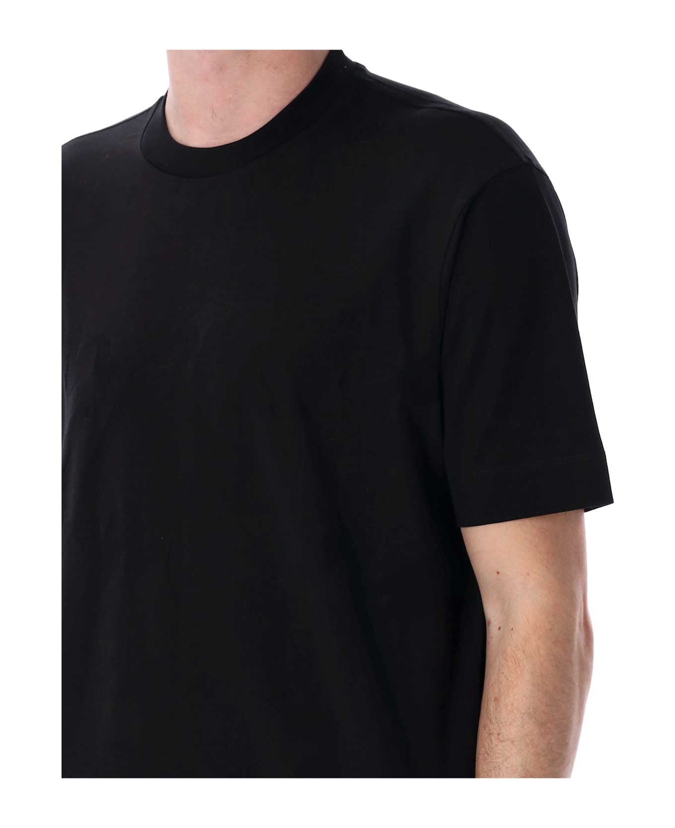 Emporio Armani Jacquard Logo T-shirt - BLACK
