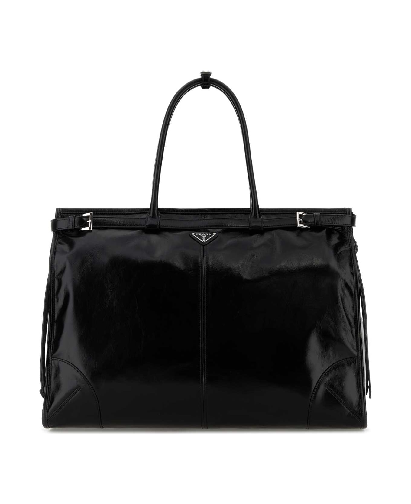 Prada Black Leather Large Shopping Bag - NERO