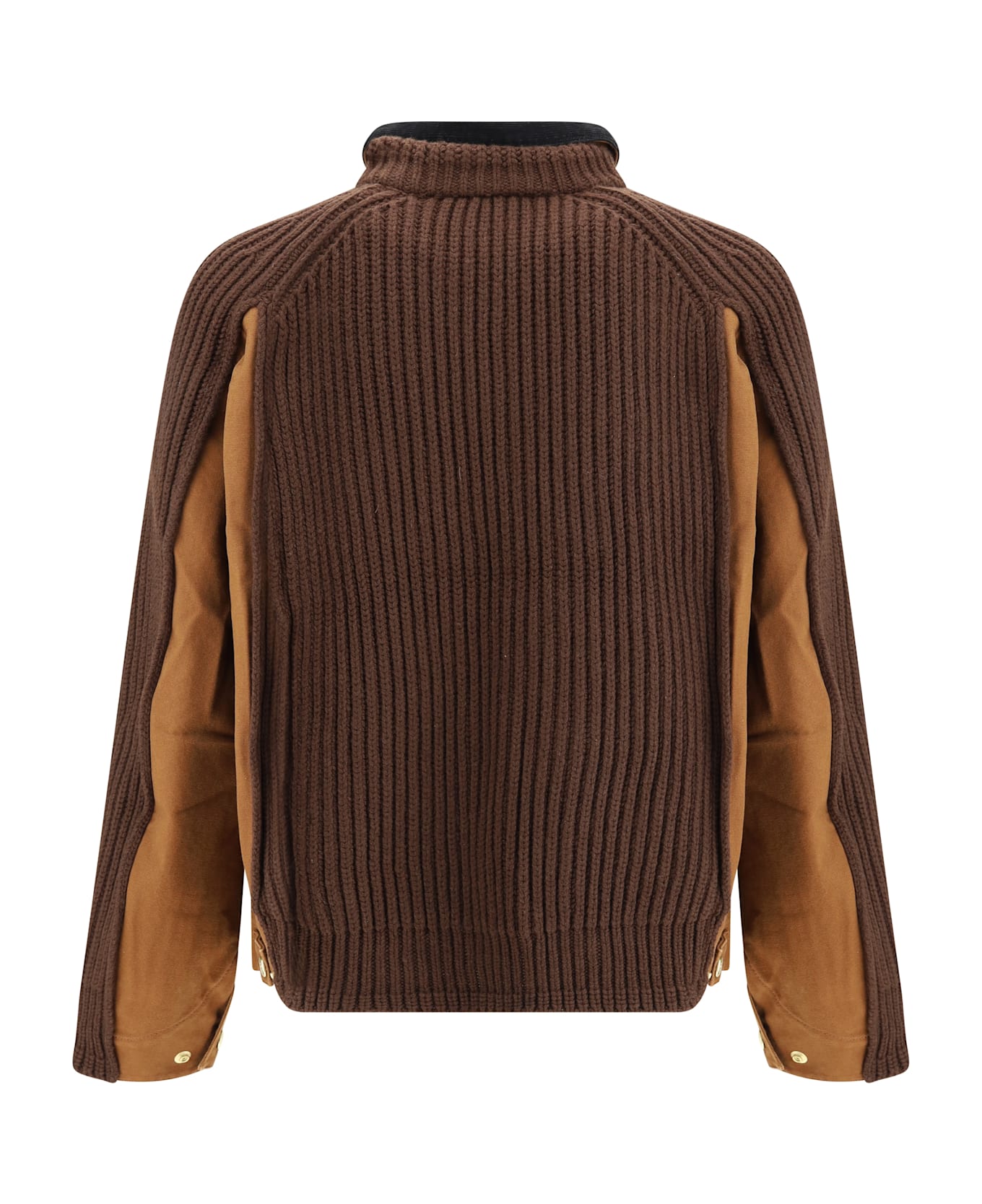 Sacai Wip Washed Duck X Wool Knit Jacket By Sacai X Carhartt - D/BEIGE