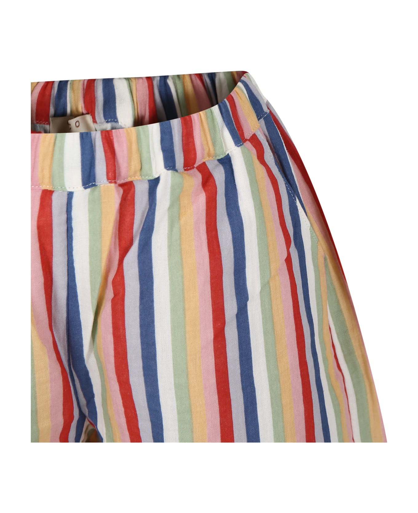 Coco Au Lait Multicolor Shorts For Kidswith Stripes Pattern - Multicolor