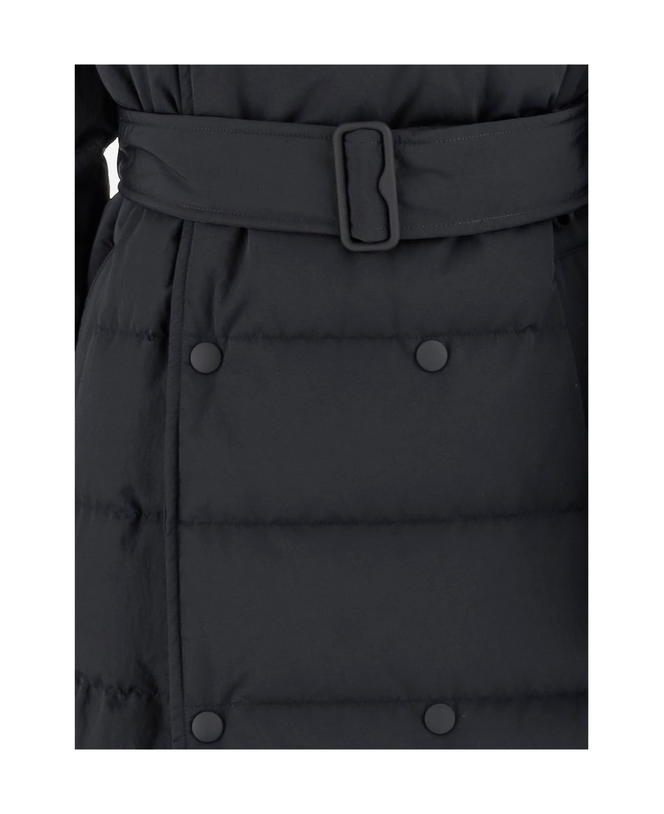 Burberry Nylon Long Down Jacket - Black