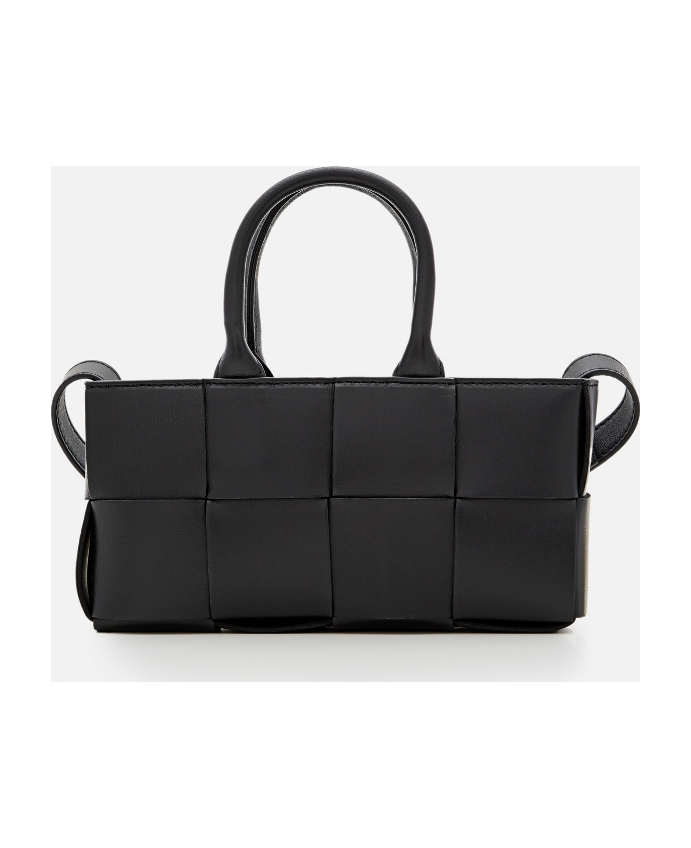Bottega Veneta East West Mini Arco Leather Tote Bag - Black