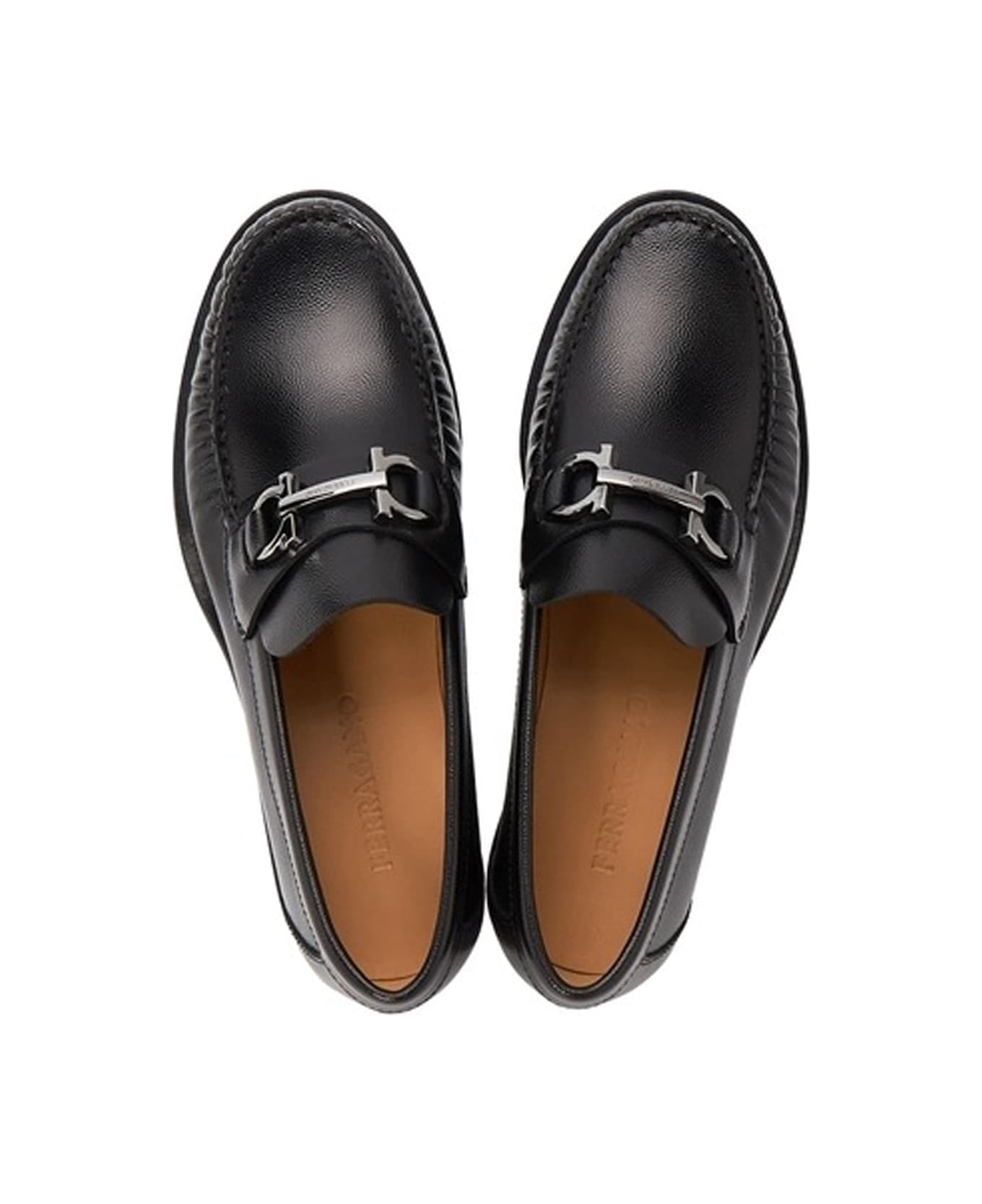 Ferragamo Fort Leather Loafers - Black