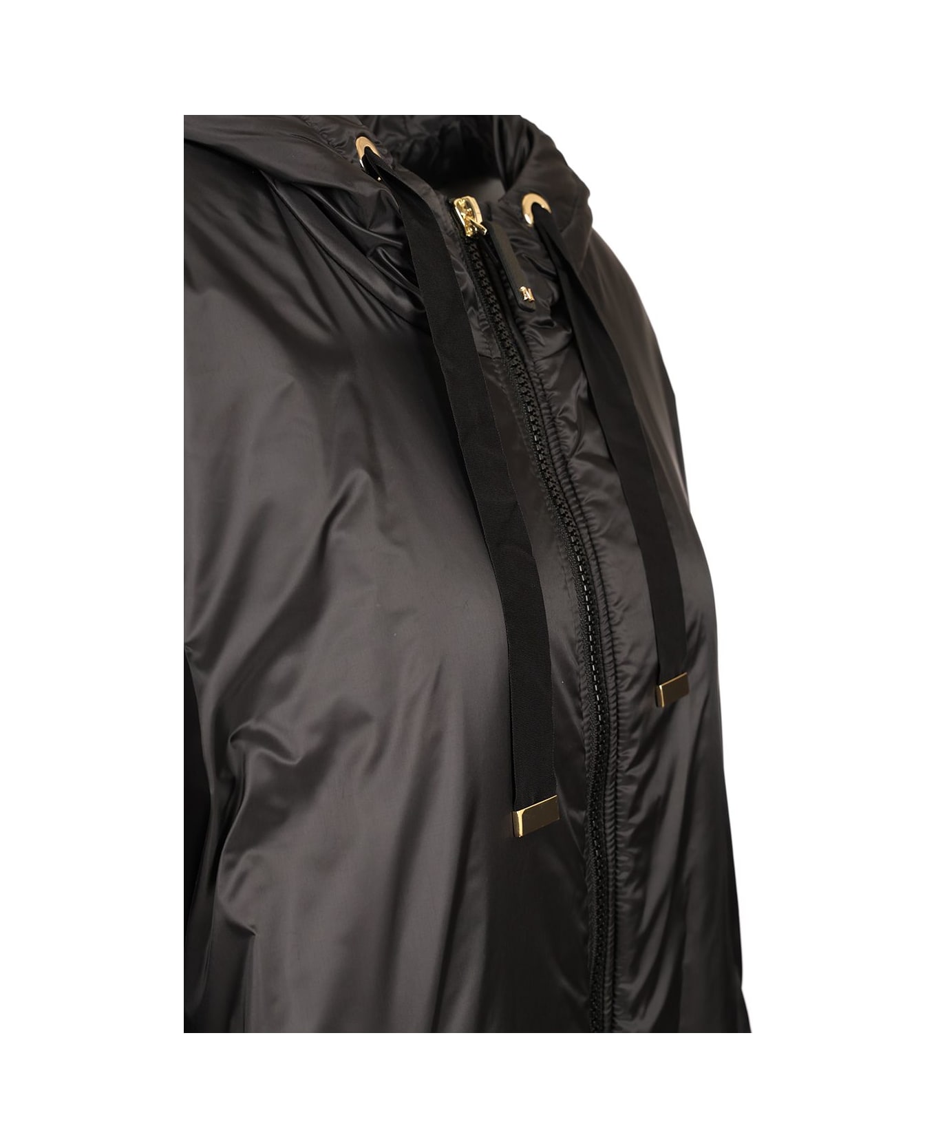 Max Mara The Cube Padded Cape With Hood - Black