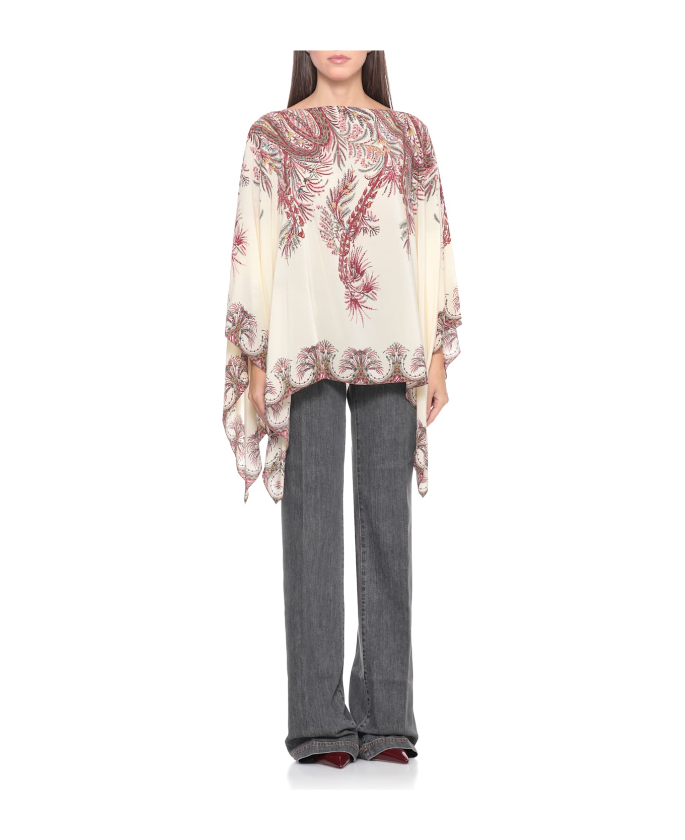 Etro Silk Poncho Top - MULTICOLOUR