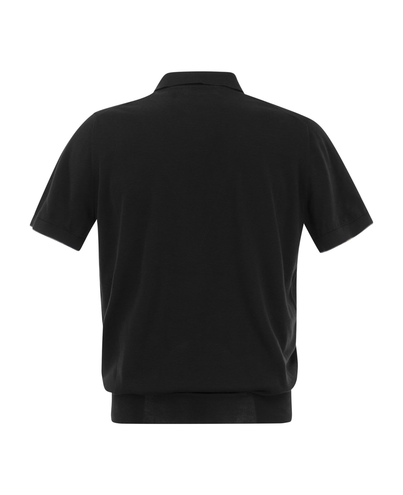 Brunello Cucinelli Cotton Polo Style Sweater - Black ポロシャツ