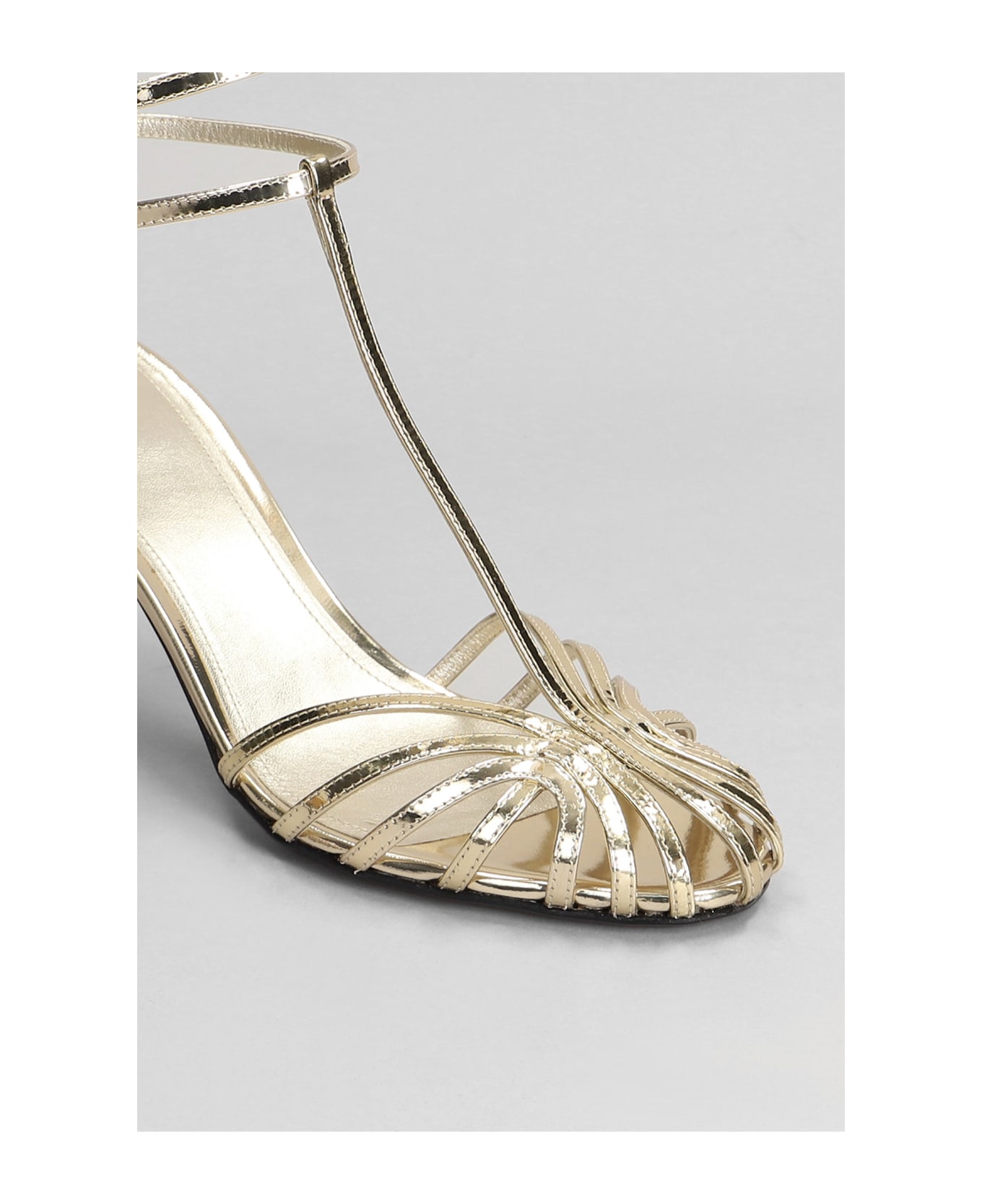 Alevì Jessie 075 Sandals In Gold Leather - gold
