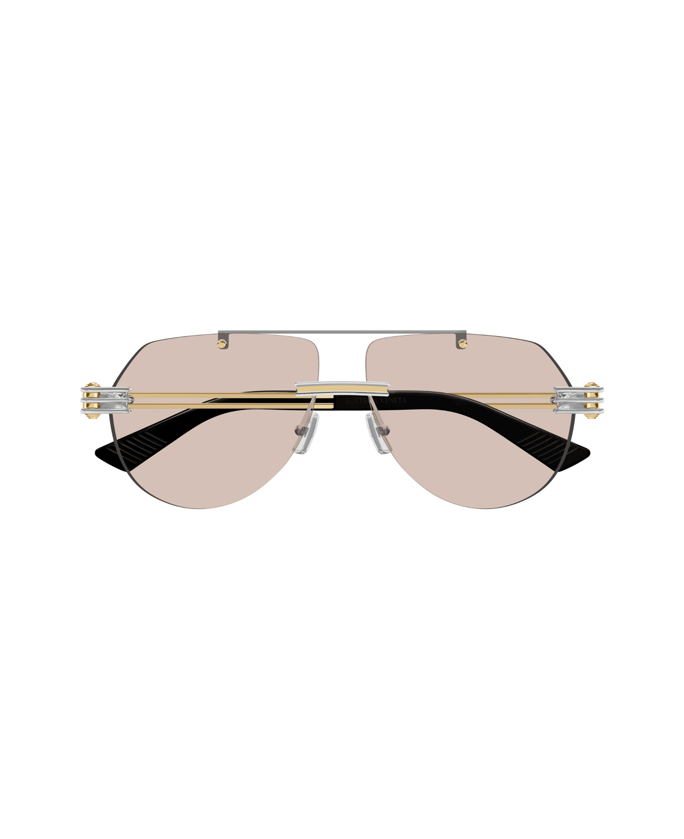 Bottega Veneta Eyewear Bottega Veneta Bv1342s Linea Unapologetic 002 Silver Gold Brown Sunglasses - Oro