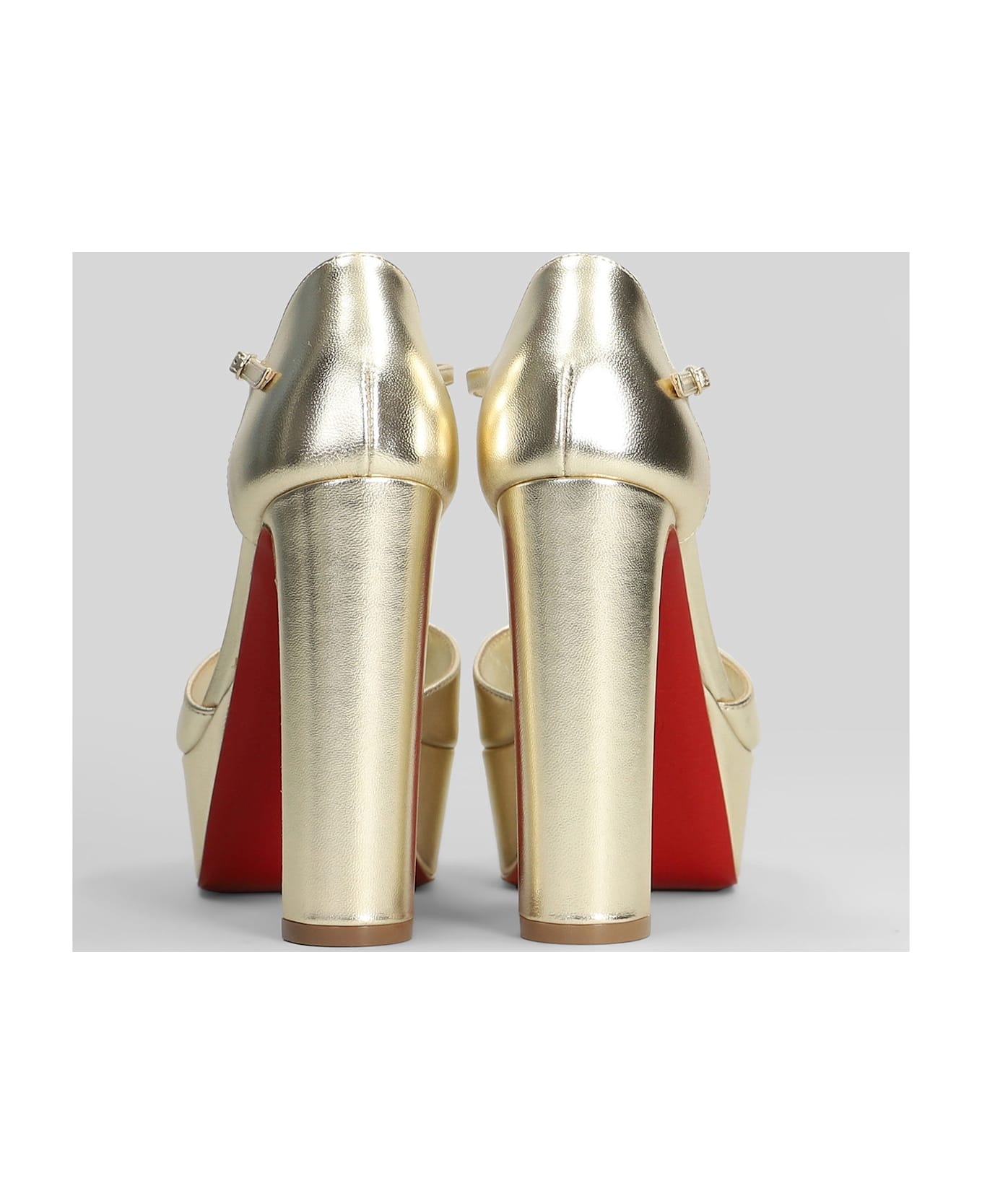 Christian Louboutin Sandaloo 130 Sandals In Gold Leather - gold サンダル
