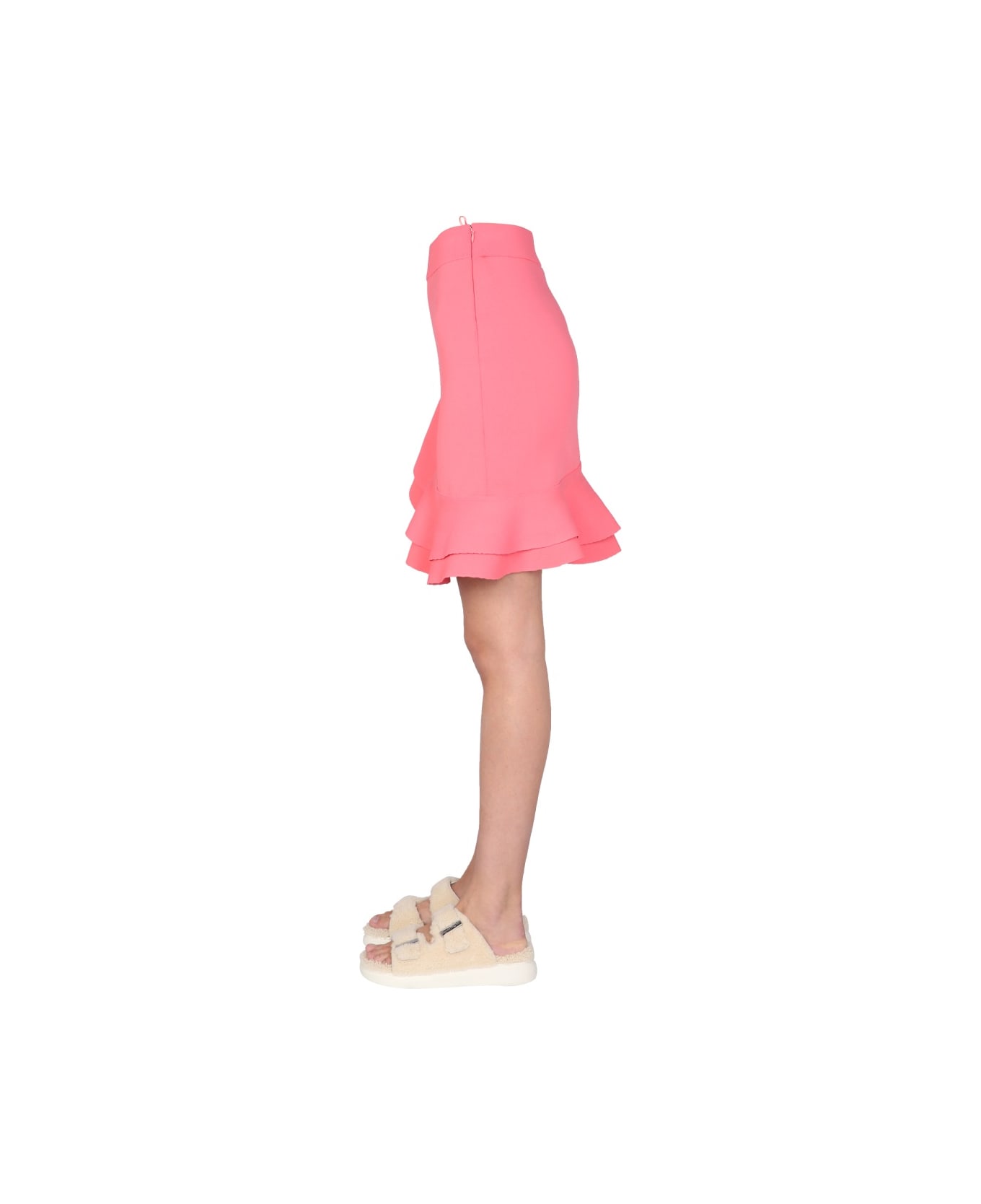Alexander McQueen Mini Skirt With Ruches - PINK